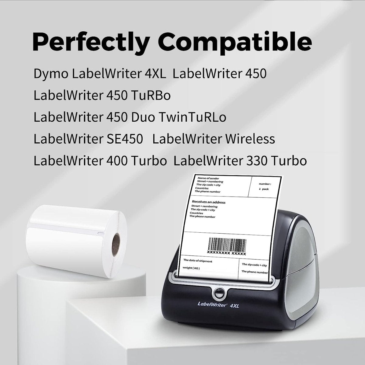 mycartridge 1744907 4X6 Direct Thermal Shipping Labels - Self-Adhesive Labels for USPS, UPS, FedEx & Amazon FBA - Perfect for Ecommerce, Inventory & Warehouse Shipping
