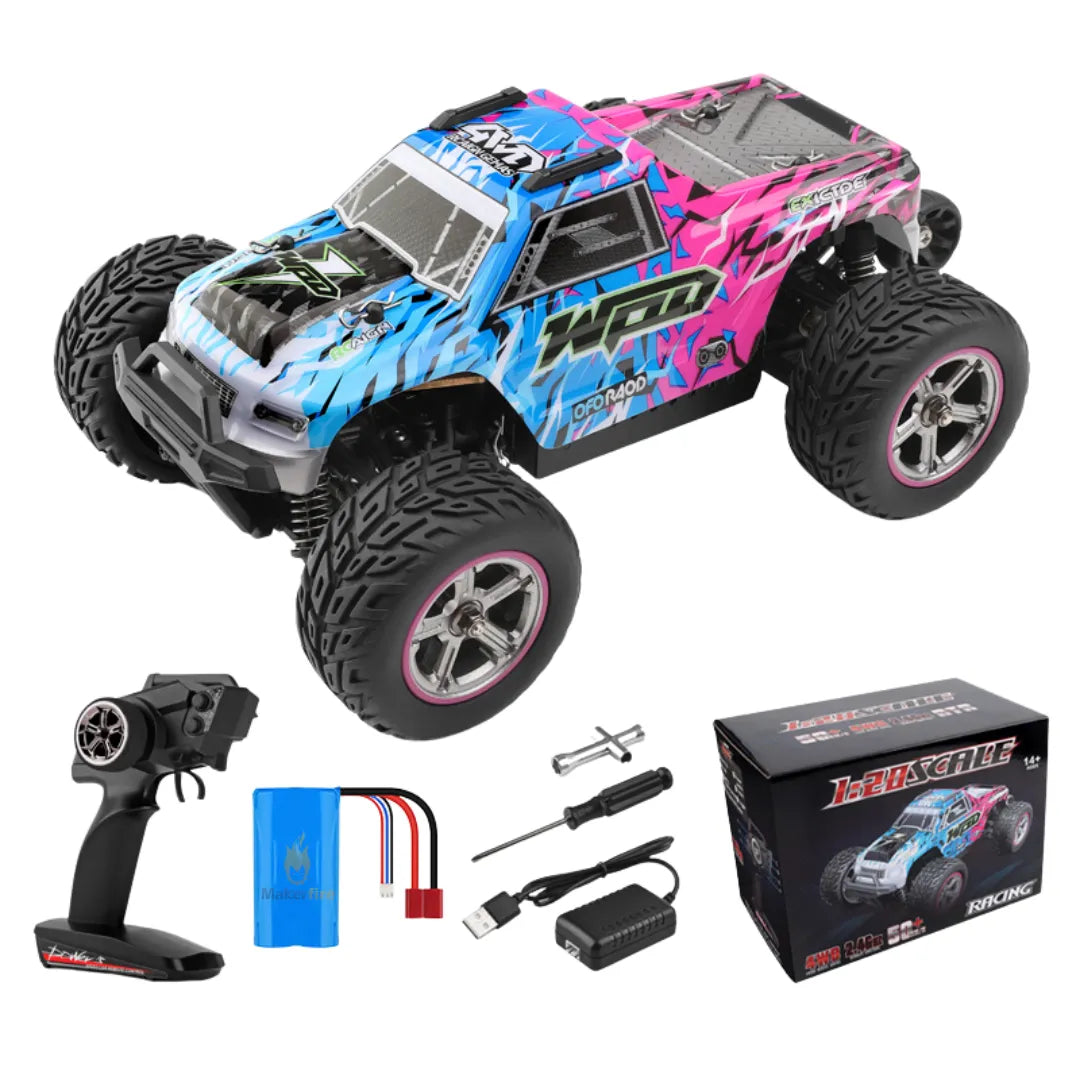 WLTOYS 204006 1/20 Scale 4WD Off-Road RC Car - 2.4GHz Remote Control, 50km/h High Speed, LED Headlights - Perfect for Outdoor Racing, Backyard Driving & Off-Road Adventures