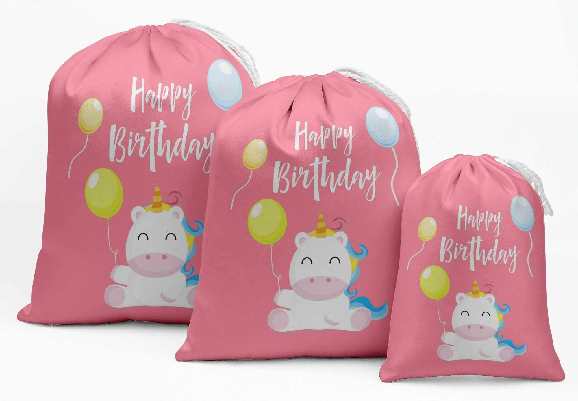 Pink Unicorn Party Favor Bags - 15pcs Birthday Gift Pouches for Girls, Baby Shower & Kids Celebration Supplies | Perfect for Birthday Party Decorations, Goodie Bags, and Party Favors