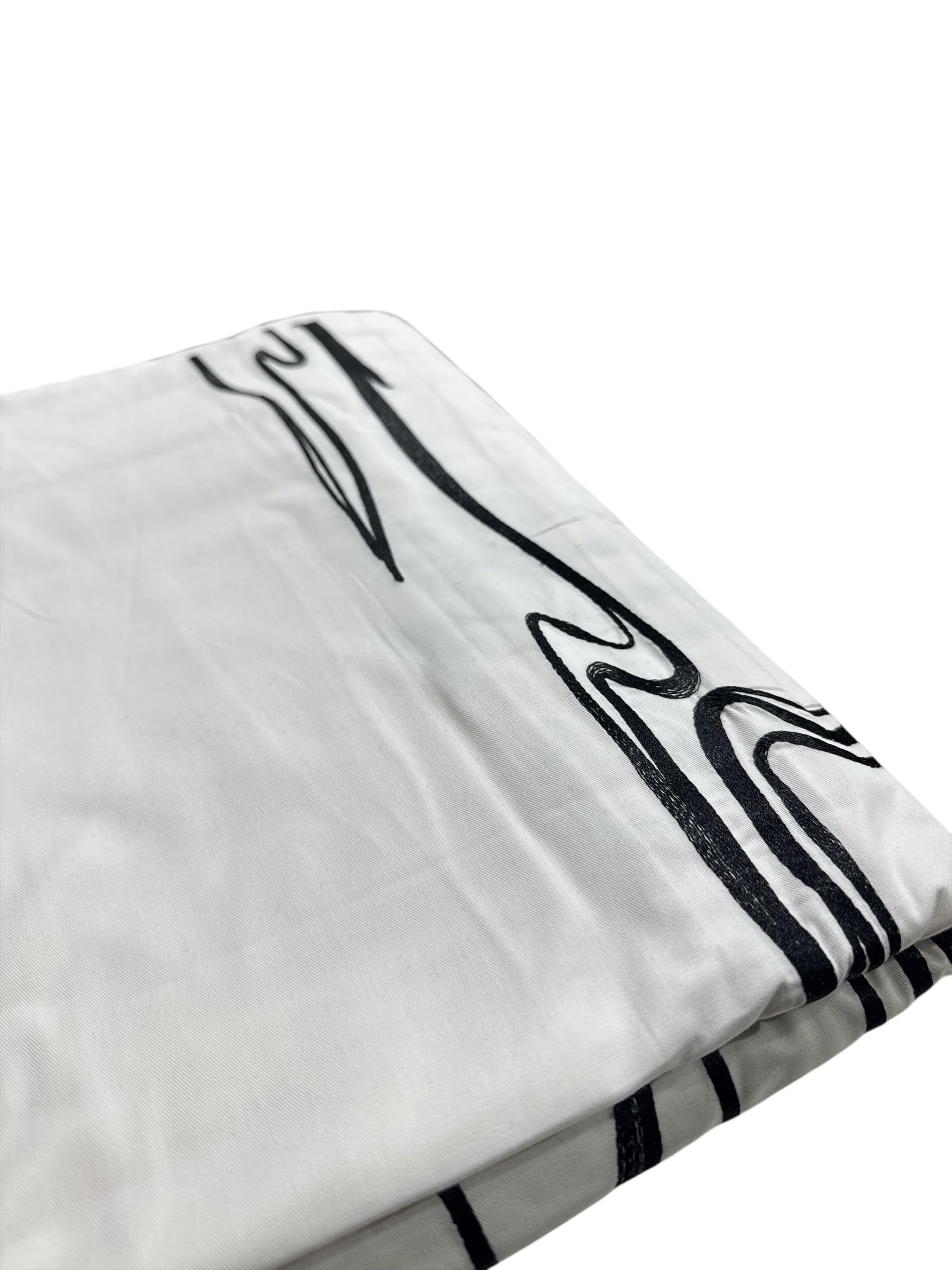 Premium 100% Cotton 3-Piece King/California King Duvet Cover Set - 210 Thread Count Embroidered Burbank Design (Black & White) for Luxury Bedroom Decor & Hotel Style Comfort