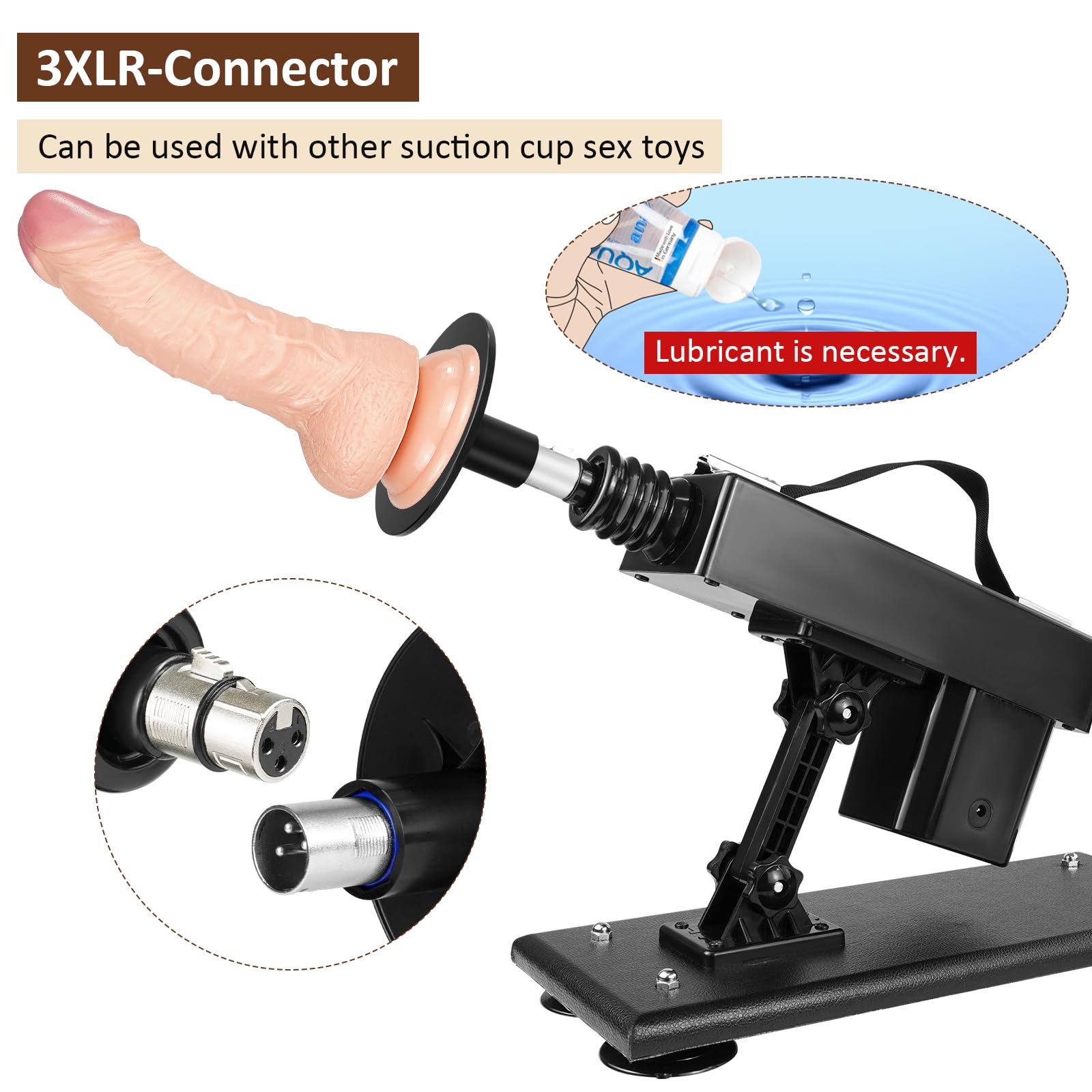 Automatic Thrusting Sex Machine for Women & Men - 3XLR Dildo Thruster with 6 Adapters, Adjustable Speed up to 400 Times/min - Powerful Sexual Stimulation Device for Couples & Solo Play - Perfect for Bedroom Use & Adult Entertainment