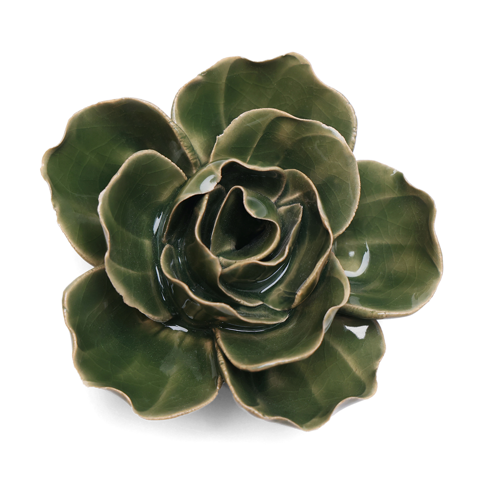 English Garden Ceramic Flower Green Ranunculus - Elegant Artificial Floral Decor for Home, Wedding Centerpieces & Table Arrangements