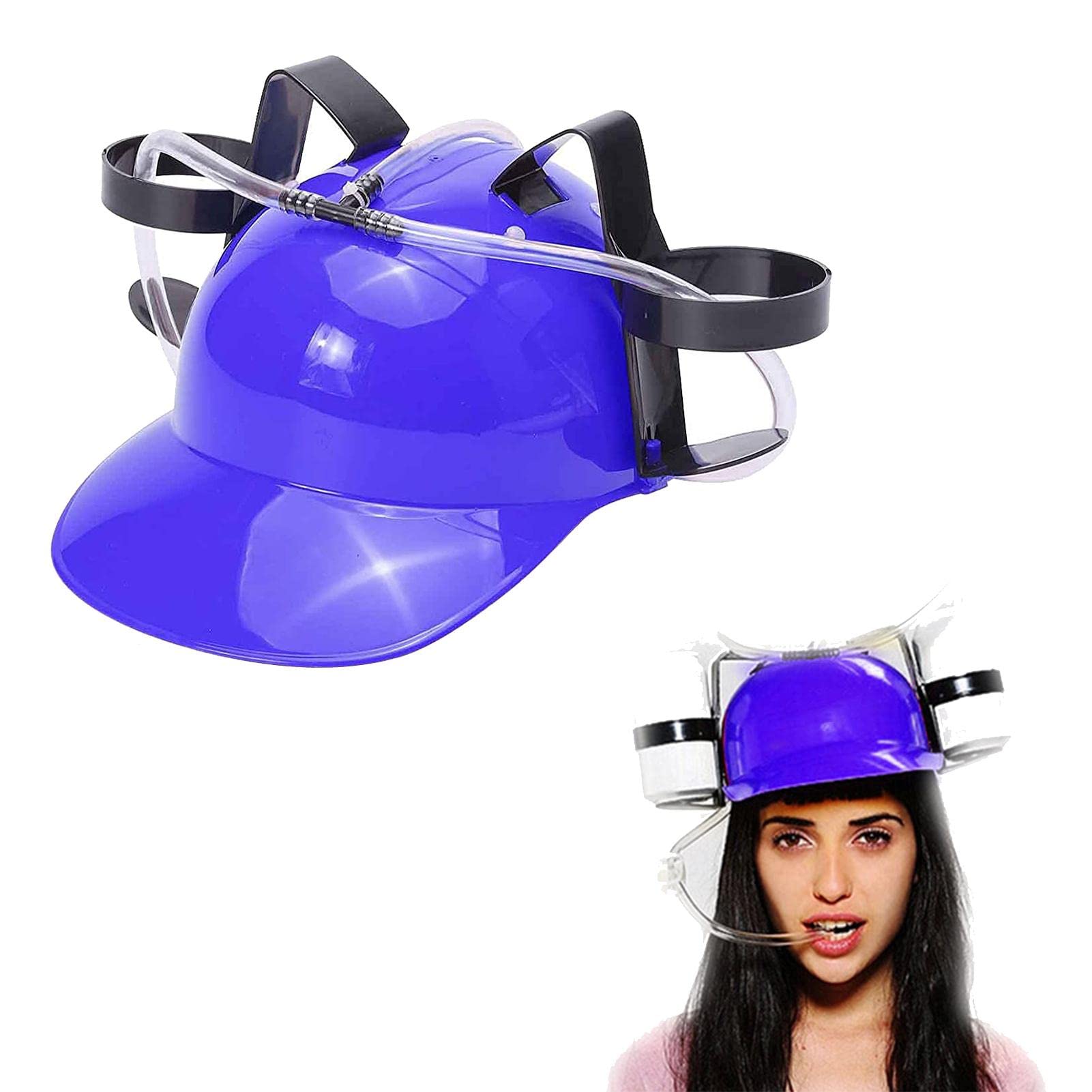 Adjustable Drinking Hat & Can Holder - Novelty Beer Soda Cola Cap with Strap - Fun Gift for Parties, Sports Events & Outdoor Activities