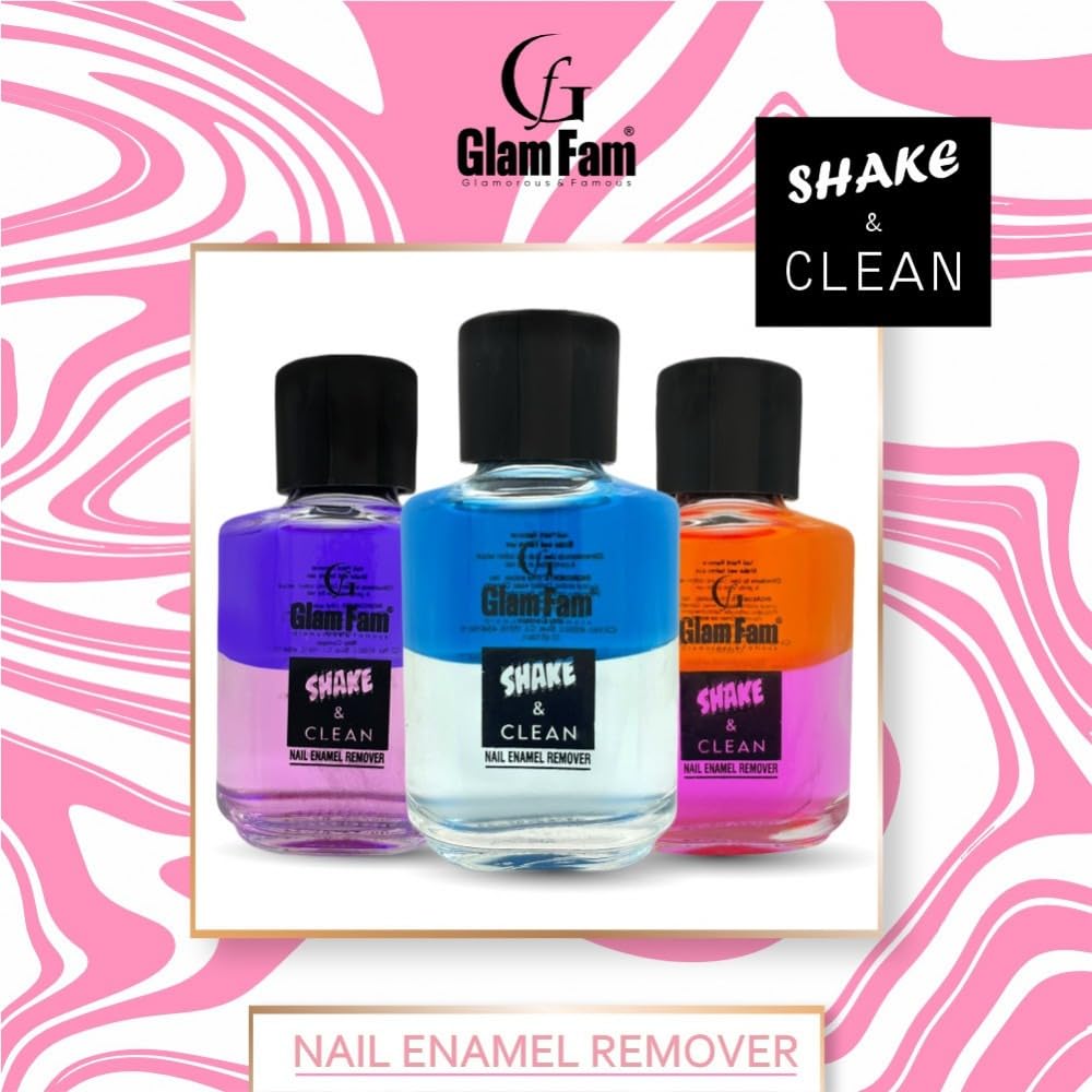 GLAMFAM Dual Tone Nail Polish Remover & Refreshing Facial Cleansing Wipes Set of 2 (Blue) - Daily Beauty Essentials for Manicure & Skincare Routine
