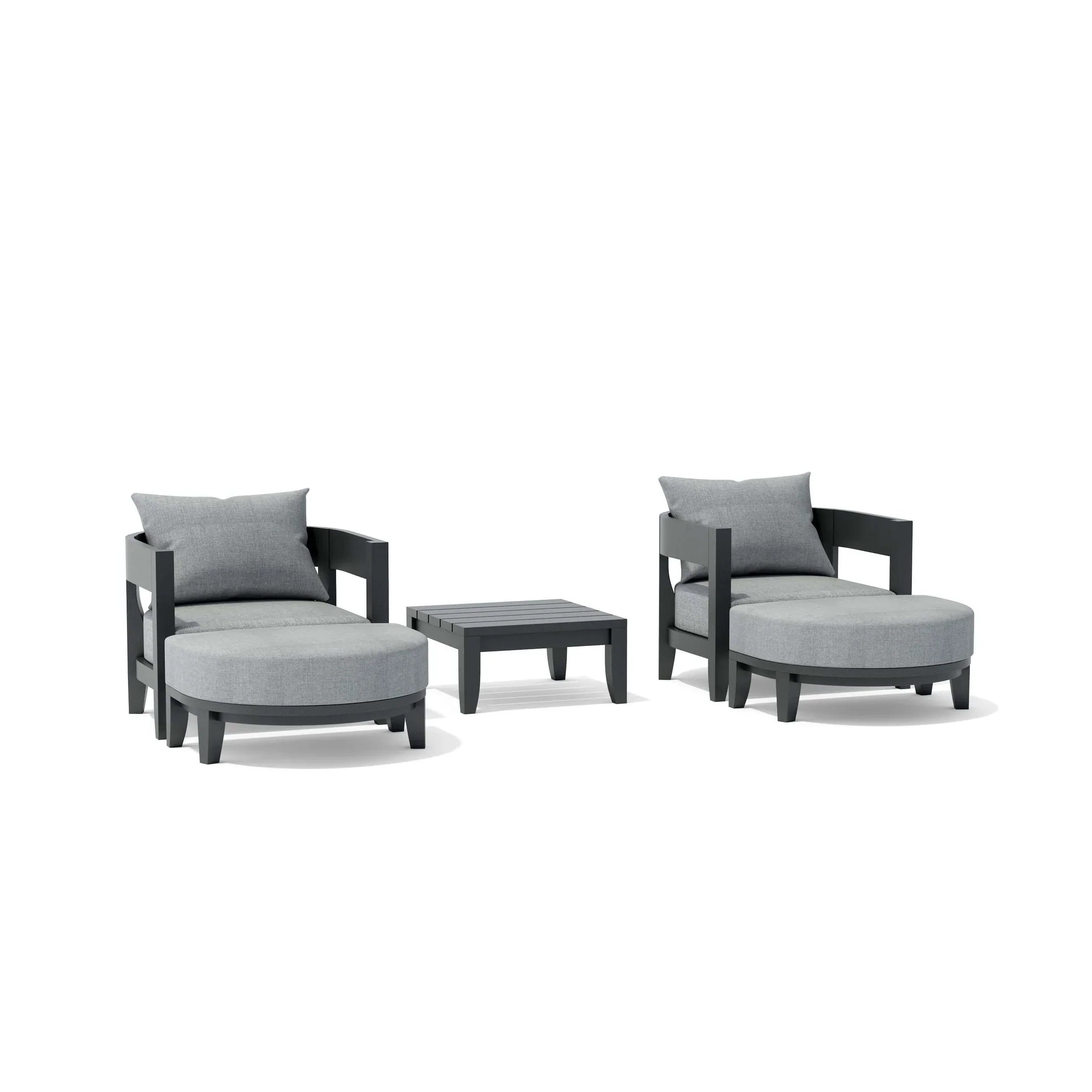 Anderson Teak 5-Piece Coronado Aluminum Deep Seating Patio Set (SET 172 AL) - Outdoor Furniture for Garden, Poolside & Backyard Relaxation