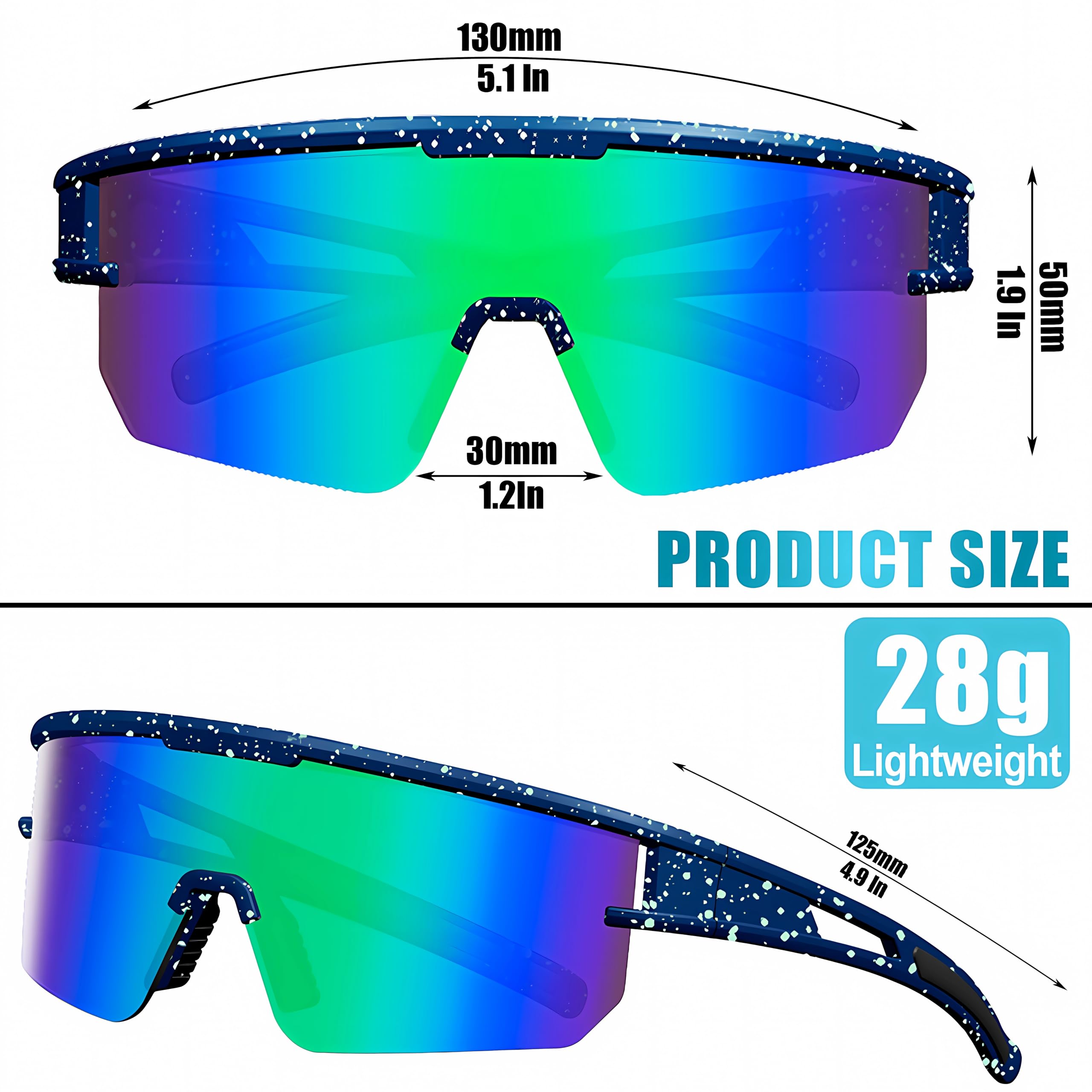 YUNBLL&KO Polarized Sports Sunglasses for Men, Women & Kids - UV400 Protection, Lightweight & Durable for Baseball, Cycling, Running & Outdoor Activities - Perfect for Sunny Days, Beach, Driving & Sports Events