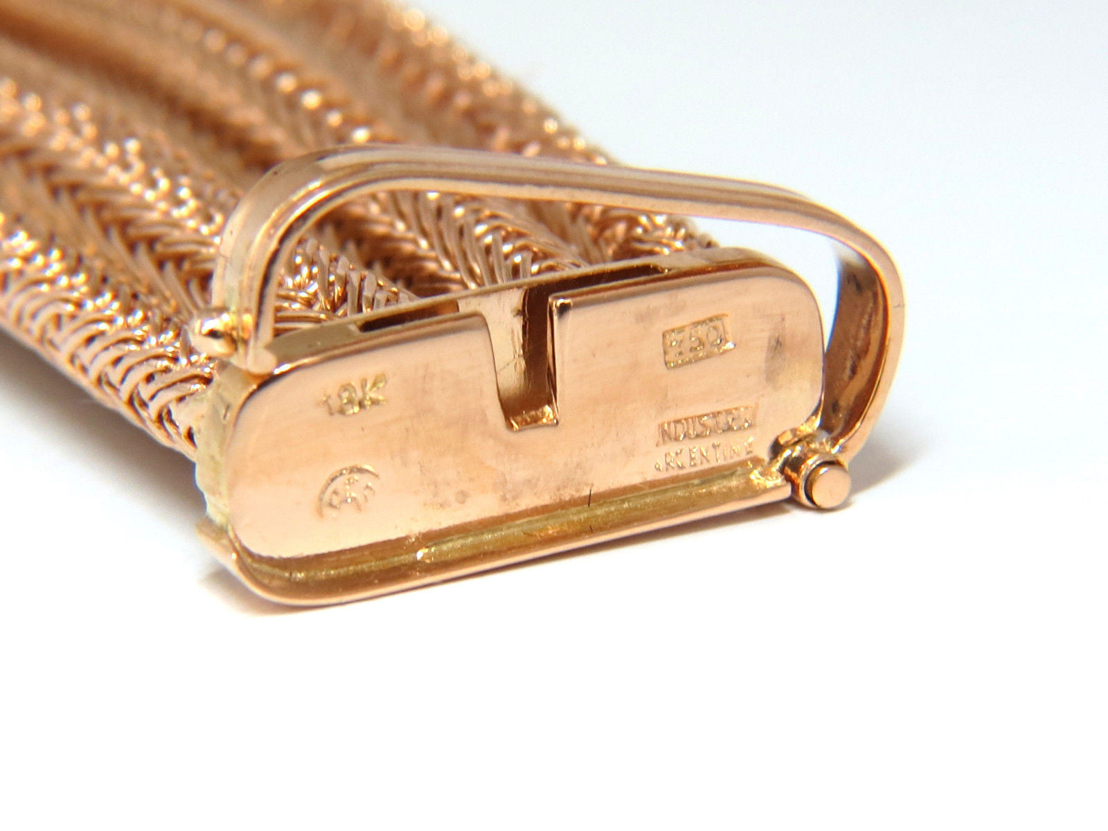 Vintage Argentina Republic 18kt Gold Flex Mesh Tubular Bracelet with 0.50ct Diamonds - Elegant Jewelry for Women, Perfect for Parties, Weddings & Special Occasions