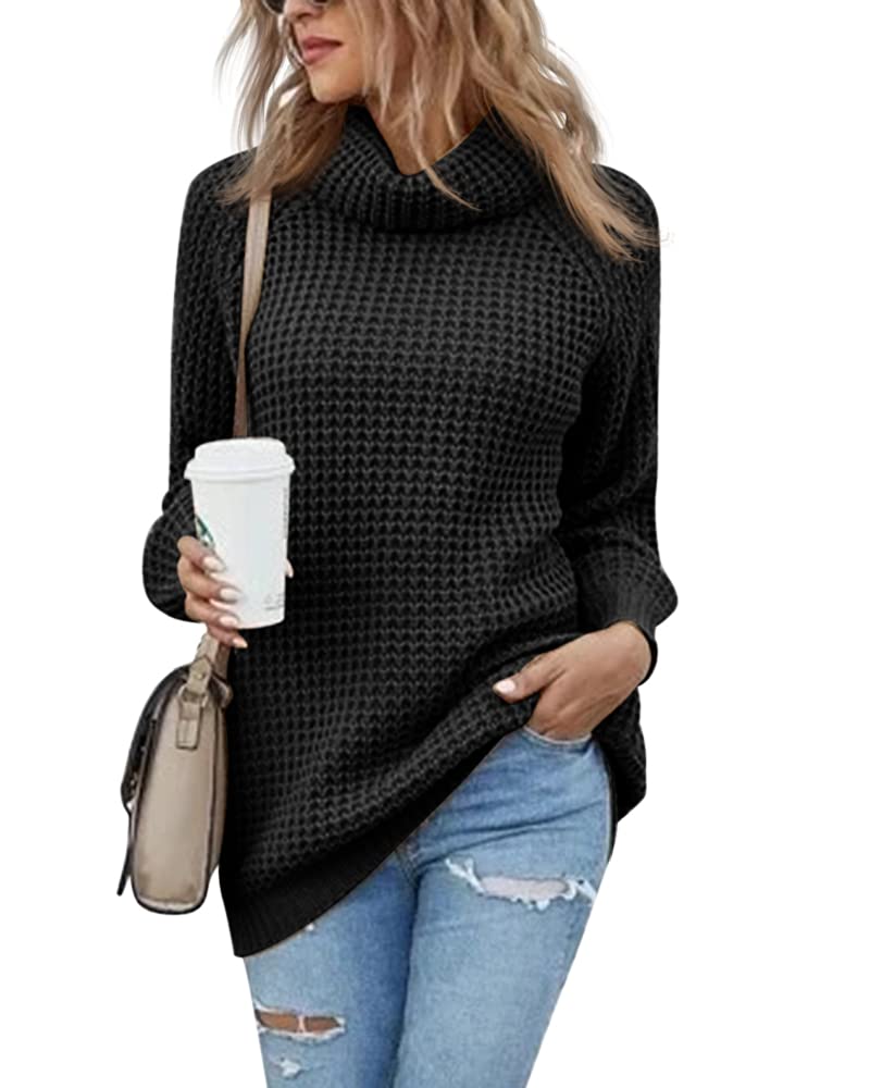 Women's Oversized Lightweight Turtleneck Sweater - Long Sleeve Loose Knit Pullover Jumper Top | Cozy Winter Fashion, Casual Office Wear & Layering Essential