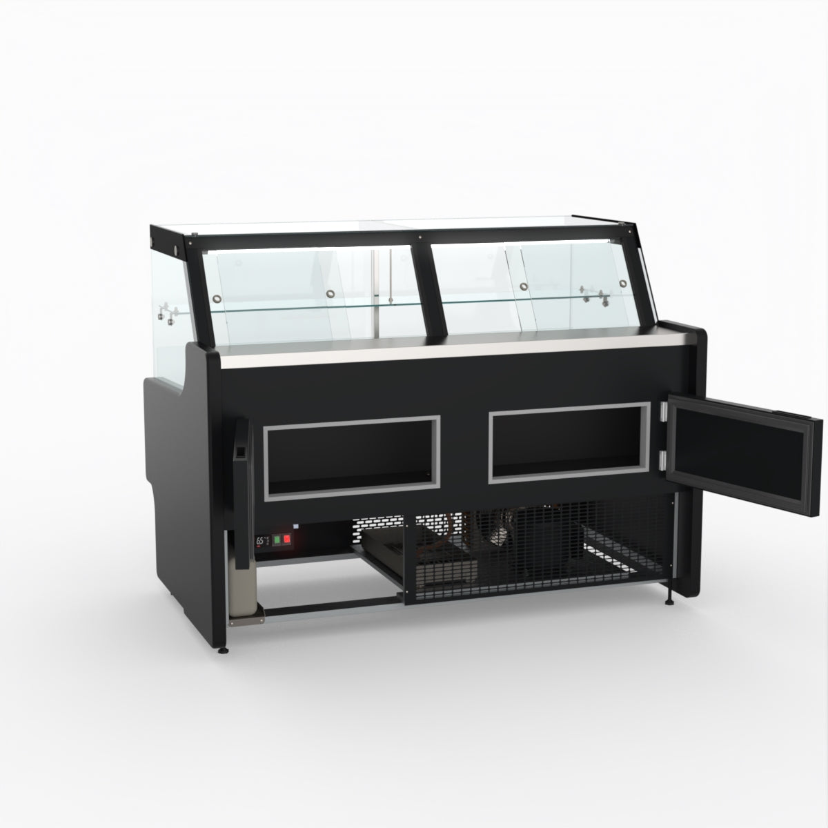 1.5 Meter Deli Showcase Glass Display Case - Commercial Refrigerated Food Display for Bakery, Deli, and Supermarket Use