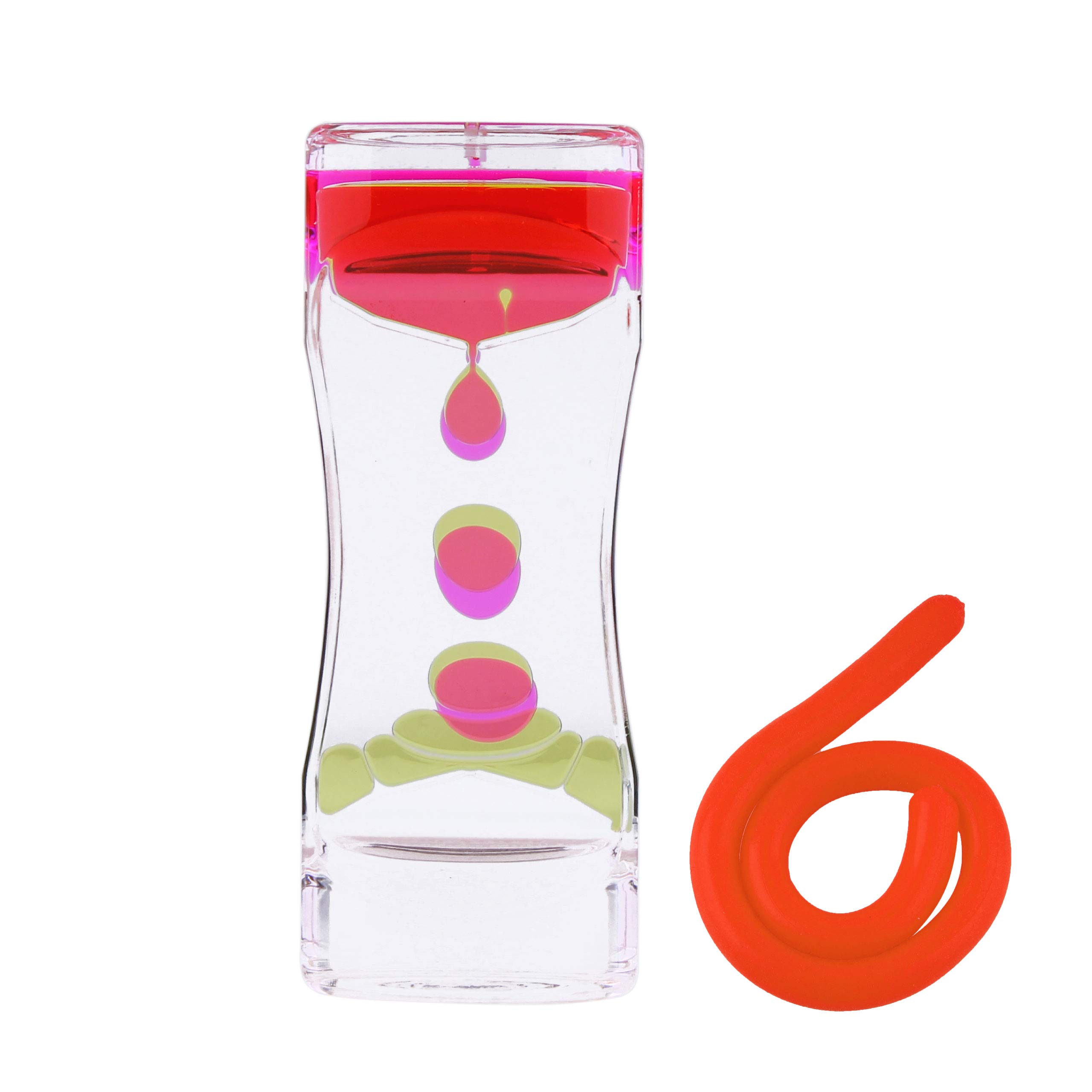 Liquid Motion Bubbler Sensory Toys - 2 Pack Stretchy String Fidget Toys with Timer for Stress & Anxiety Relief - Perfect for Kids, Adults, ADHD, Autism - Orange - Great for Classroom, Office, Therapy & Home Use
