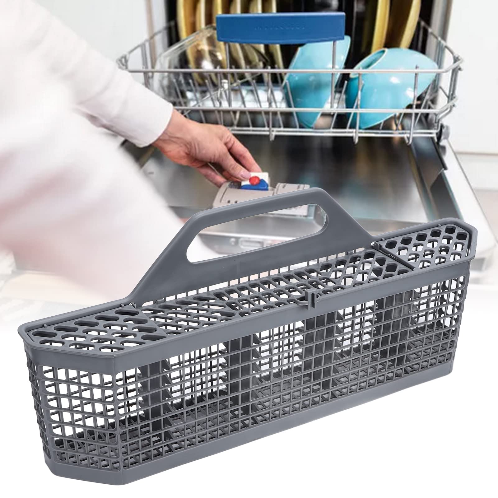 **Atyhao Universal ABS Dishwasher Cutlery Storage Basket - Silverware Organizer Box Fits WD28X10128 - Perfect for Kitchen Utensil Organization & Dishwasher Efficiency**