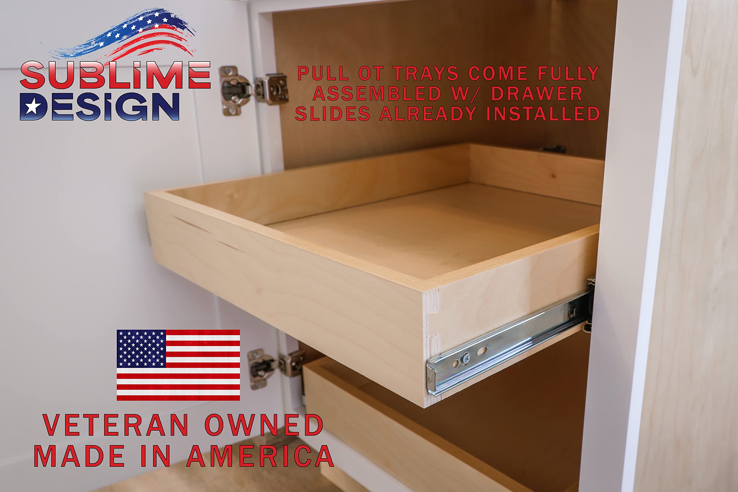 Pull Out Kitchen Drawers & Slide Out Shelves - Standard Size 20 Inch (19