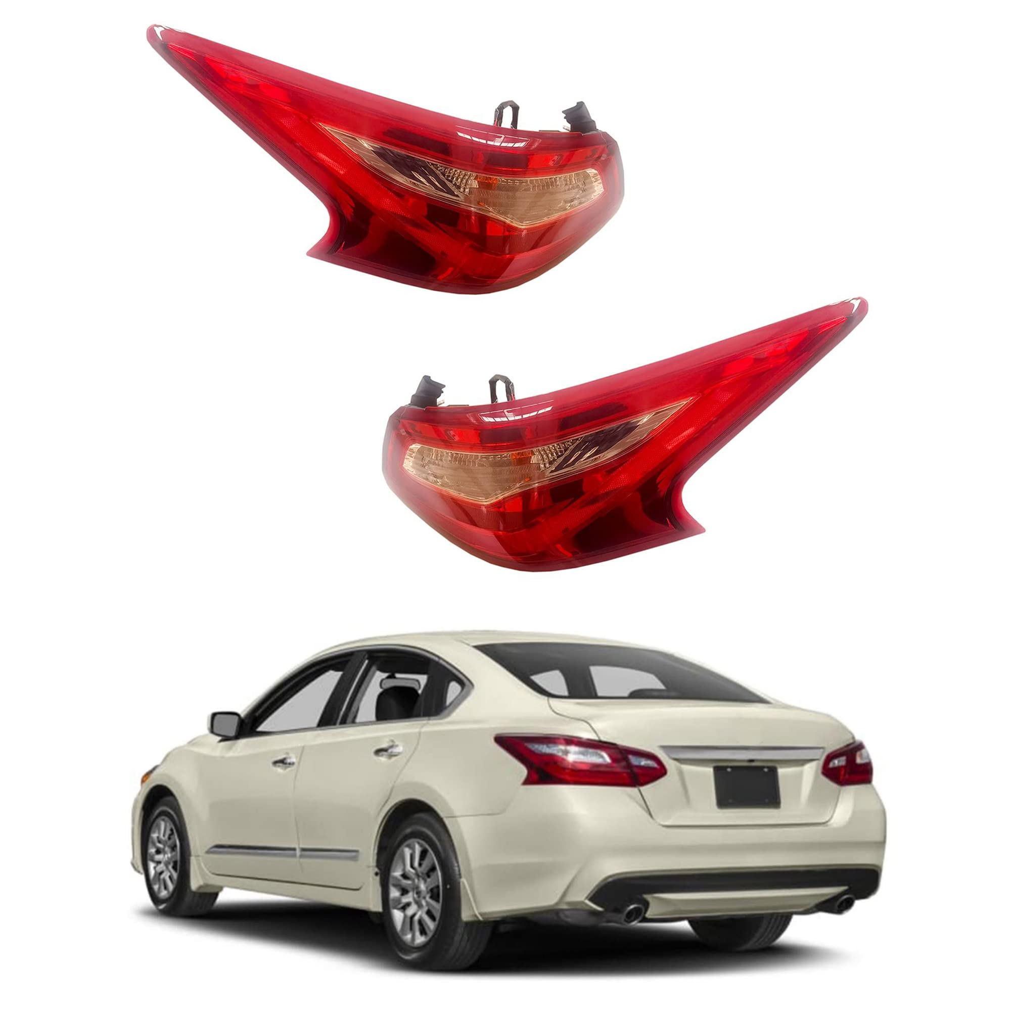 PartsFlow Set of 2 Rear Outer Left & Right Tail Lights Compatible with 2016-2017 Nissan Altima - Perfect for Replacement, Repair & Nighttime Driving Safety