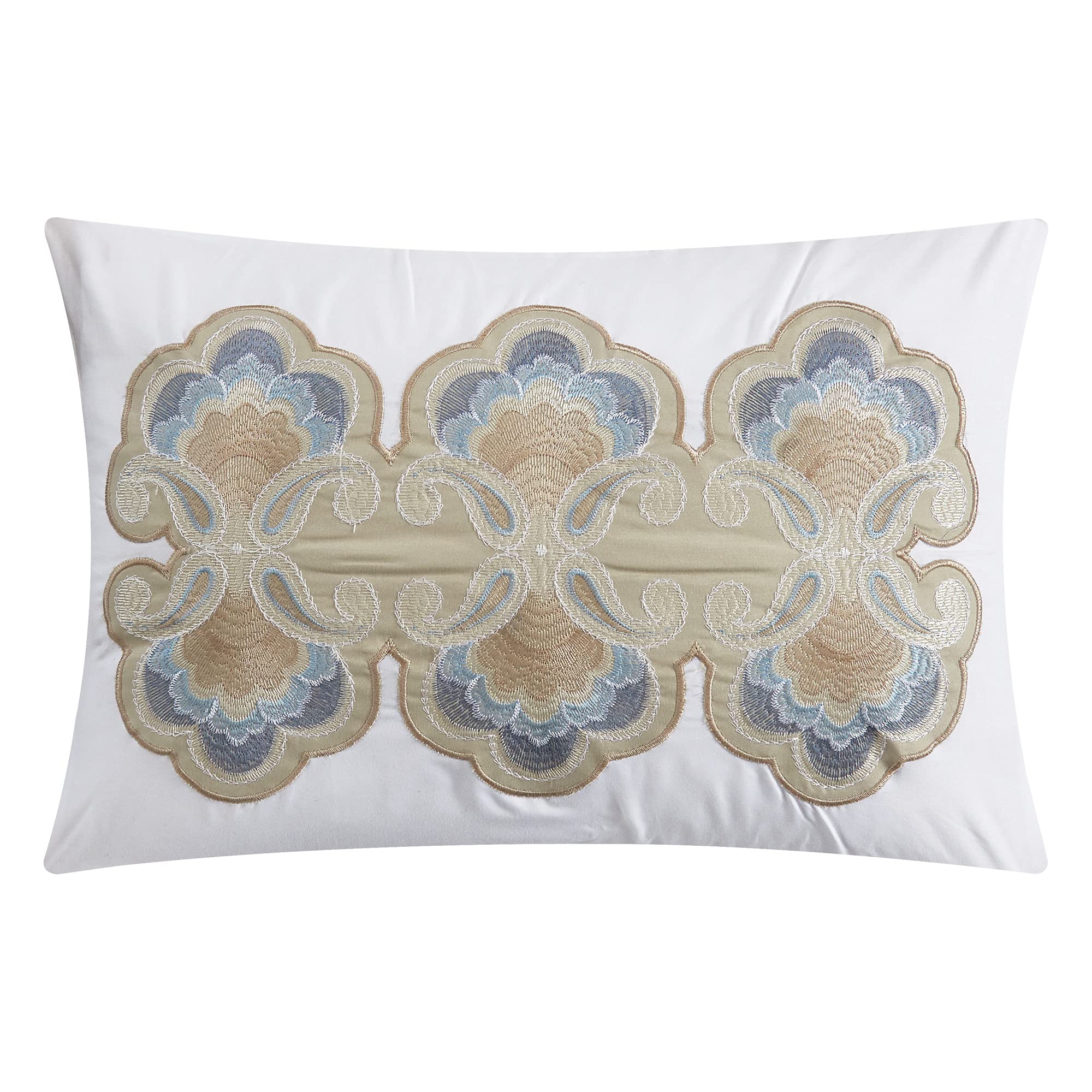Chic Home Adaline 5-Piece King Comforter Set with Embroidered Design - Includes Decorative Pillows & Shams, Beige Bedding for Master Bedroom Luxury