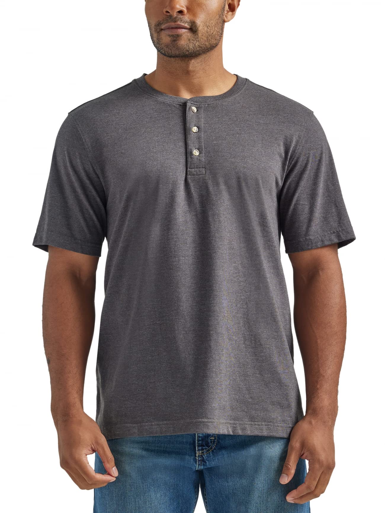 Wrangler Authentics Men's Short Sleeve Henley T-Shirt - Comfortable Casual Wear for Everyday Outfits, Outdoor Activities & Layering