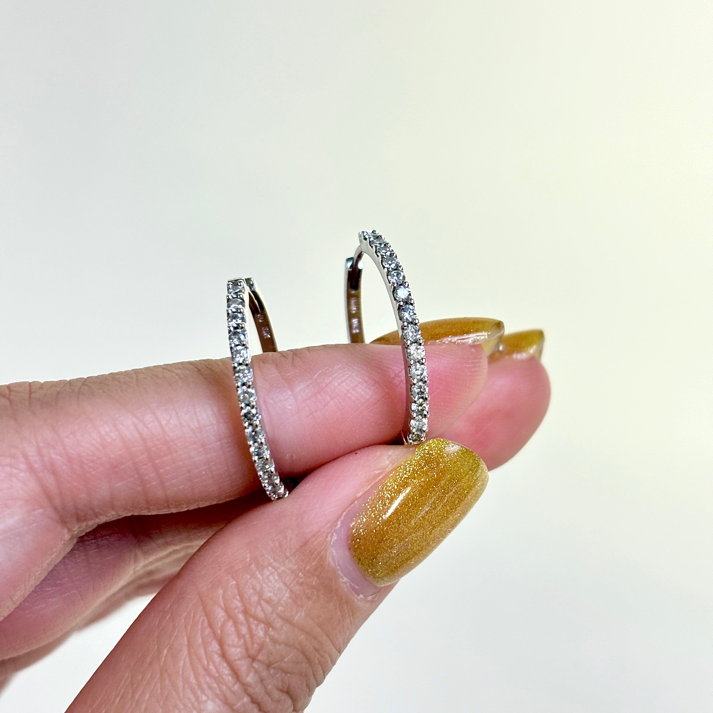 10K White Gold Diamond Hoop Earrings for Women | 0.56 Carat Total Weight (CTW) | Round Cut Stud Earrings for Everyday Wear & Special Occasions