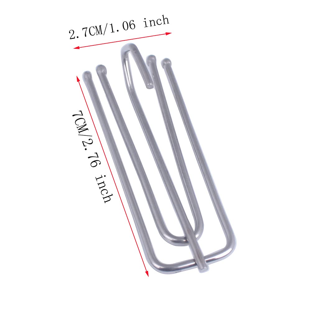 Stainless Steel Curtain Pleater Hooks 30pcs - 4 Prong Traverse Drapery Clips for Drapes & Curtains | Heavy Duty Curtain Hooks for Smooth Rod Slides | Perfect for Living Room, Bedroom & Window Treatments