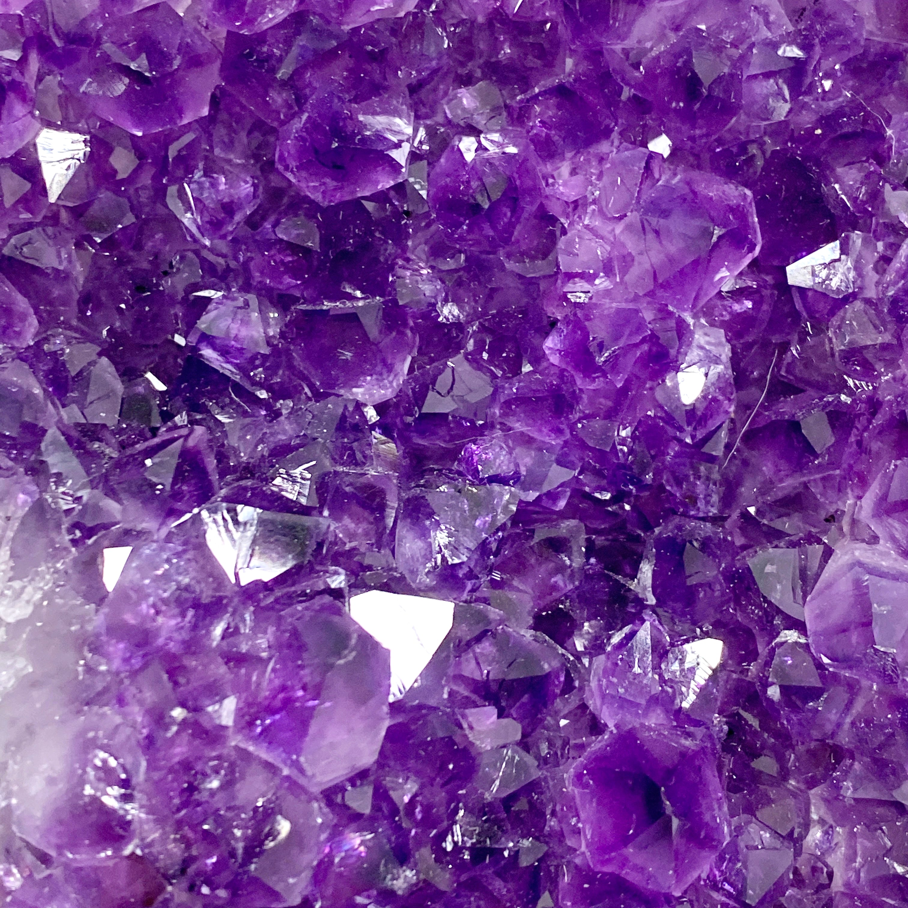 Premium Amethyst Cluster Geode Cut Base - Natural Uruguay A-Grade Amethyst Crystal for Home Decor, Meditation & Healing - AMCB 10