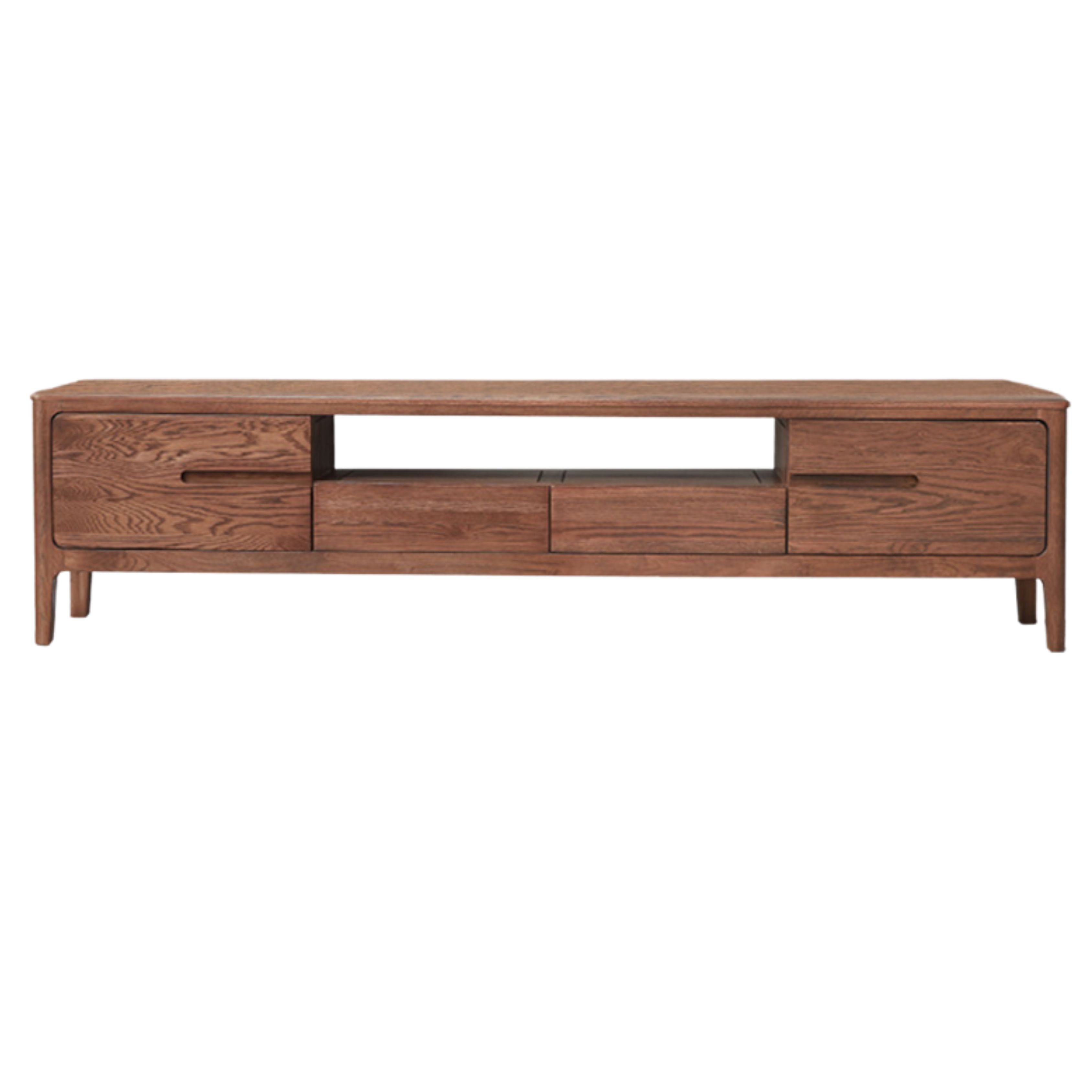 86.6x13.8x17.7 inch/ 220x35x45сm/ Walnut color/ Double Door Double Drawer TV Cabinet