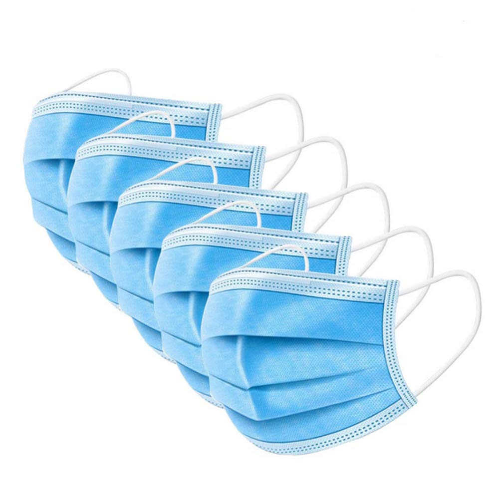 100 Pack Disposable Face Masks - 3 Ply Medical Grade Protection - Made in USA - For Daily Use, Travel & Public Safety