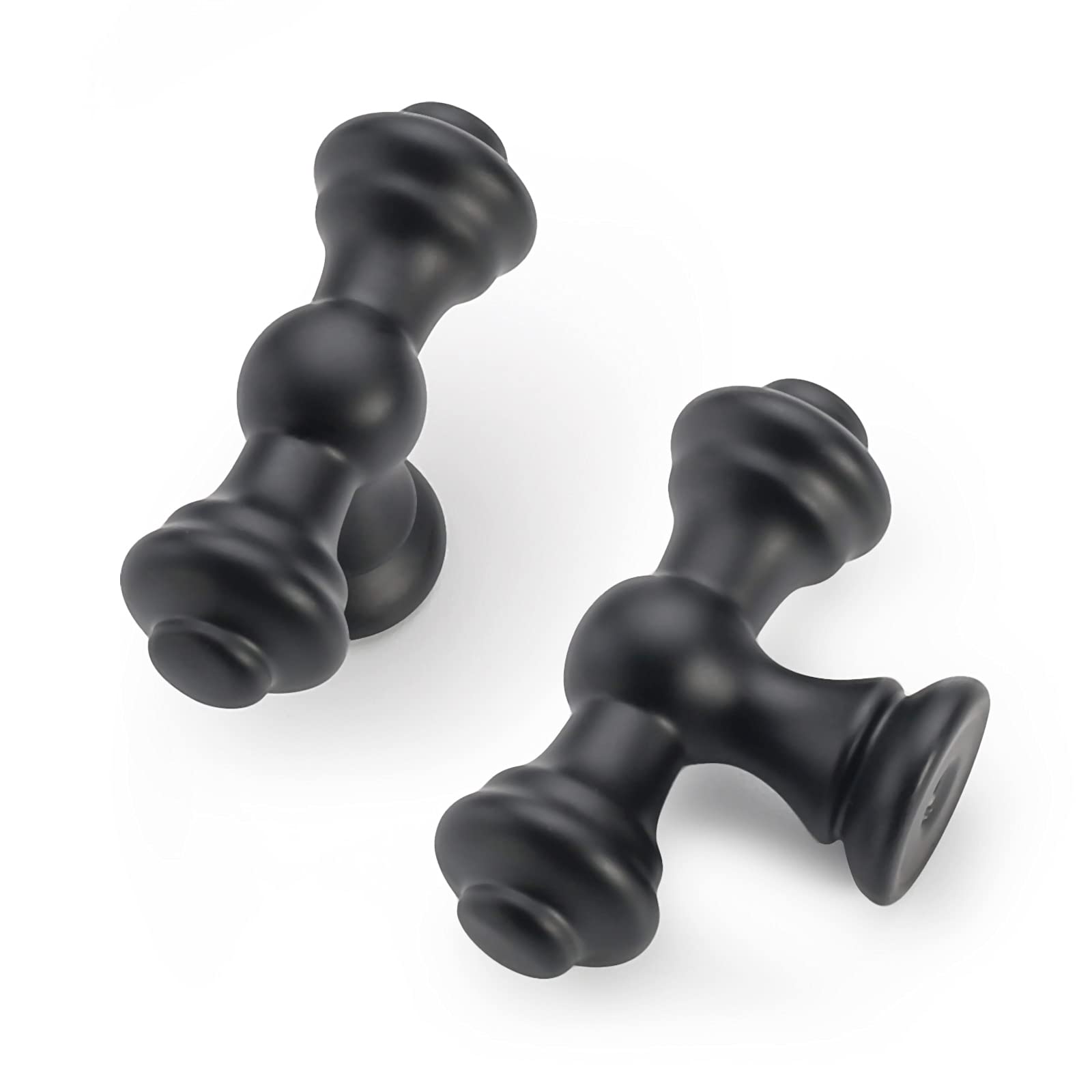 10 Pack Matte Black Cabinet Knobs - Zinc Alloy Dresser & Drawer Pulls - Modern Kitchen & Bathroom Hardware for Cabinets, Dressers, Nightstands & Furniture