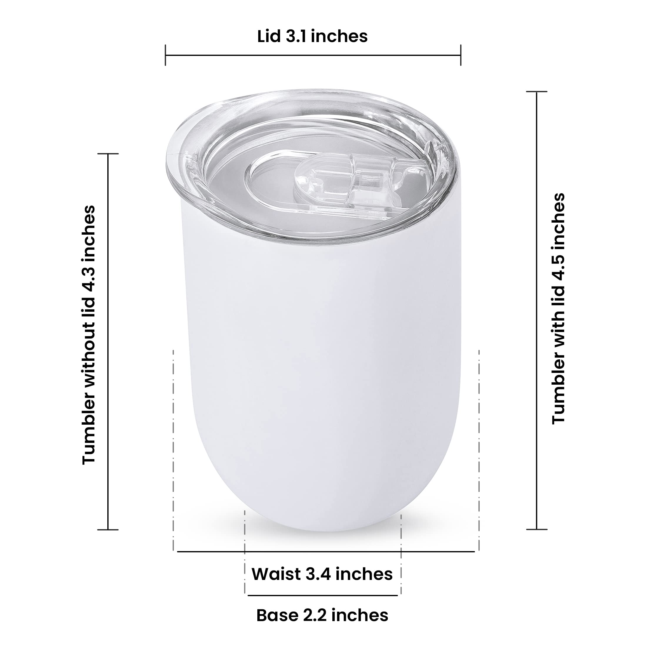 Makerflo 12 oz Straight Wine Sublimation Blank Tumbler - Pack of 25 with Lids | DIY Craft Ready for Sublimation, Epoxy, UV DTF, Vinyl & Laser Engraving | Perfect for Personalized Gifts, Party Favors & Custom Drinkware for Weddings, Birthdays & Corporate Events
