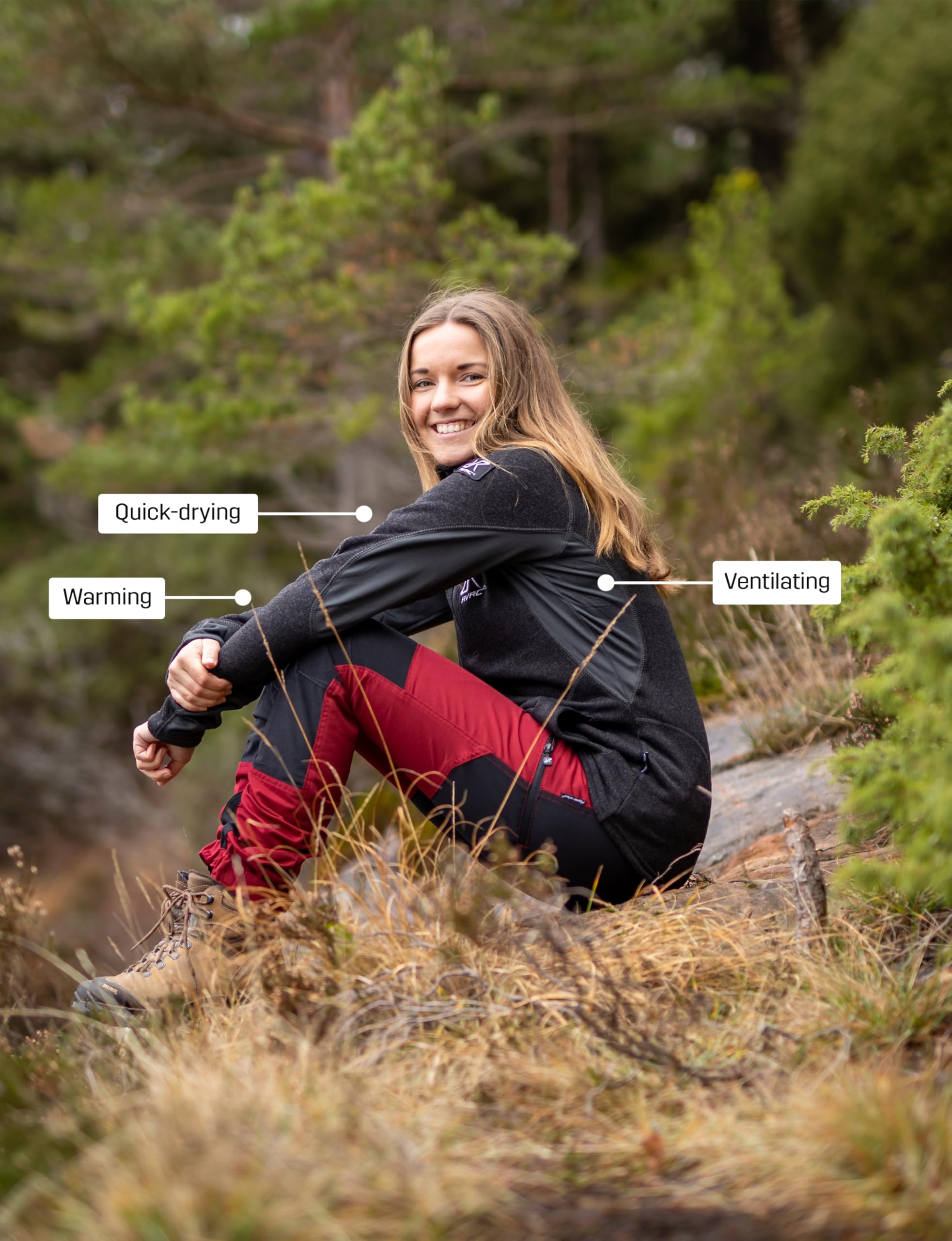 RevolutionRace Women's Fusion Fleece Jacket - Lightweight Warm Fleece Coat for Hiking, Camping & Outdoor Adventures | Water-Resistant Winter Layering for Active Women