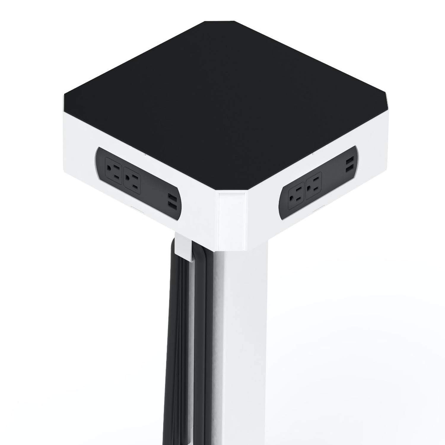 Offex White Mobile AC and USB Charging Tower - Fast Charging Station for 16 Devices | Perfect for Home, Office, and Travel Use