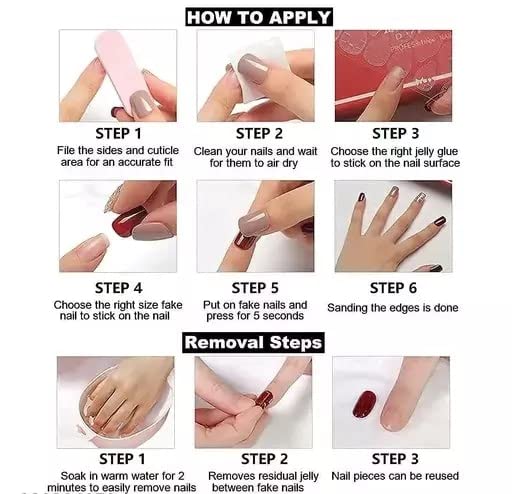 24 Pairs Reusable Press On Nails - Lightweight Fake Nails with Strong Adhesive for Long Lasting Wear | Easy to Apply & Remove | Perfect for Weddings, Parties, Date Nights & Special Occasions - Design 4