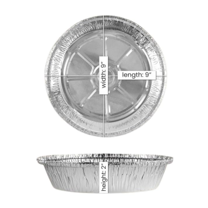 9-Inch Round Aluminum Foil Pans - Disposable Takeout Containers Without Lids (Silver, 10-Pack) - Perfect for Baking, Cooking, Meal Prep & Food Storage