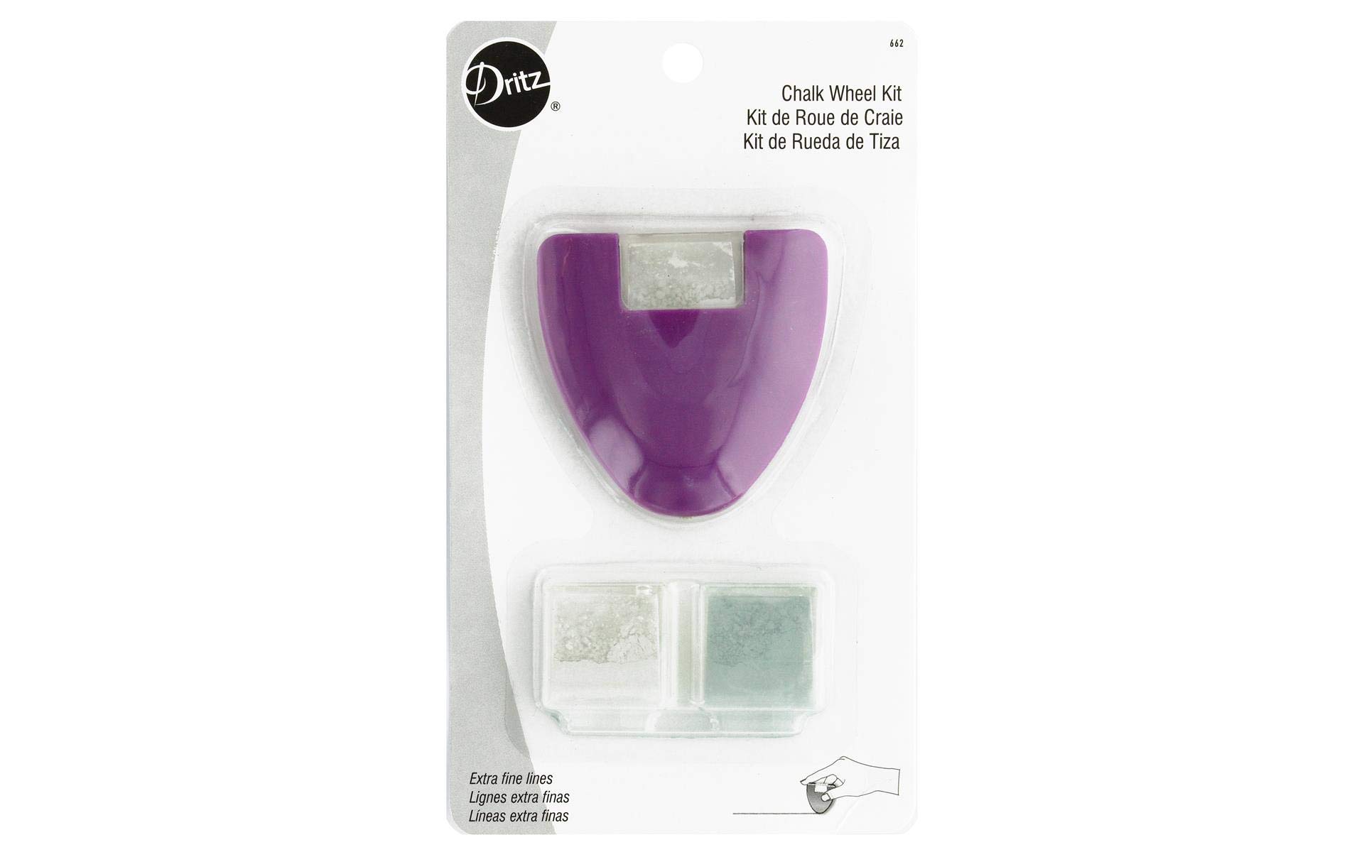 Dritz 662 Purple Marking Chalk Wheel Kit - 3 Piece Set for Sewing, Quilting & Fabric Crafts | Perfect for Tailors, DIY Projects & Dressmaking