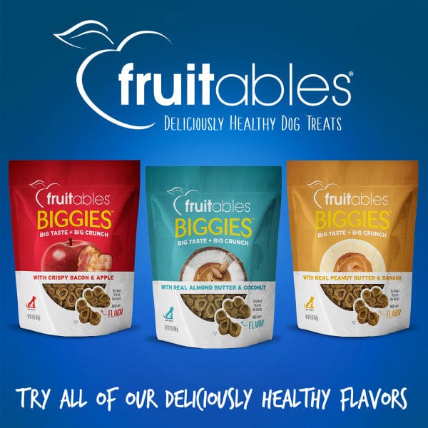 Fruitables Biggies Pumpkin & Blueberry Dog Treats - Healthy Natural Snacks for Large Breed Dogs - Perfect for Training, Rewards & Dental Health