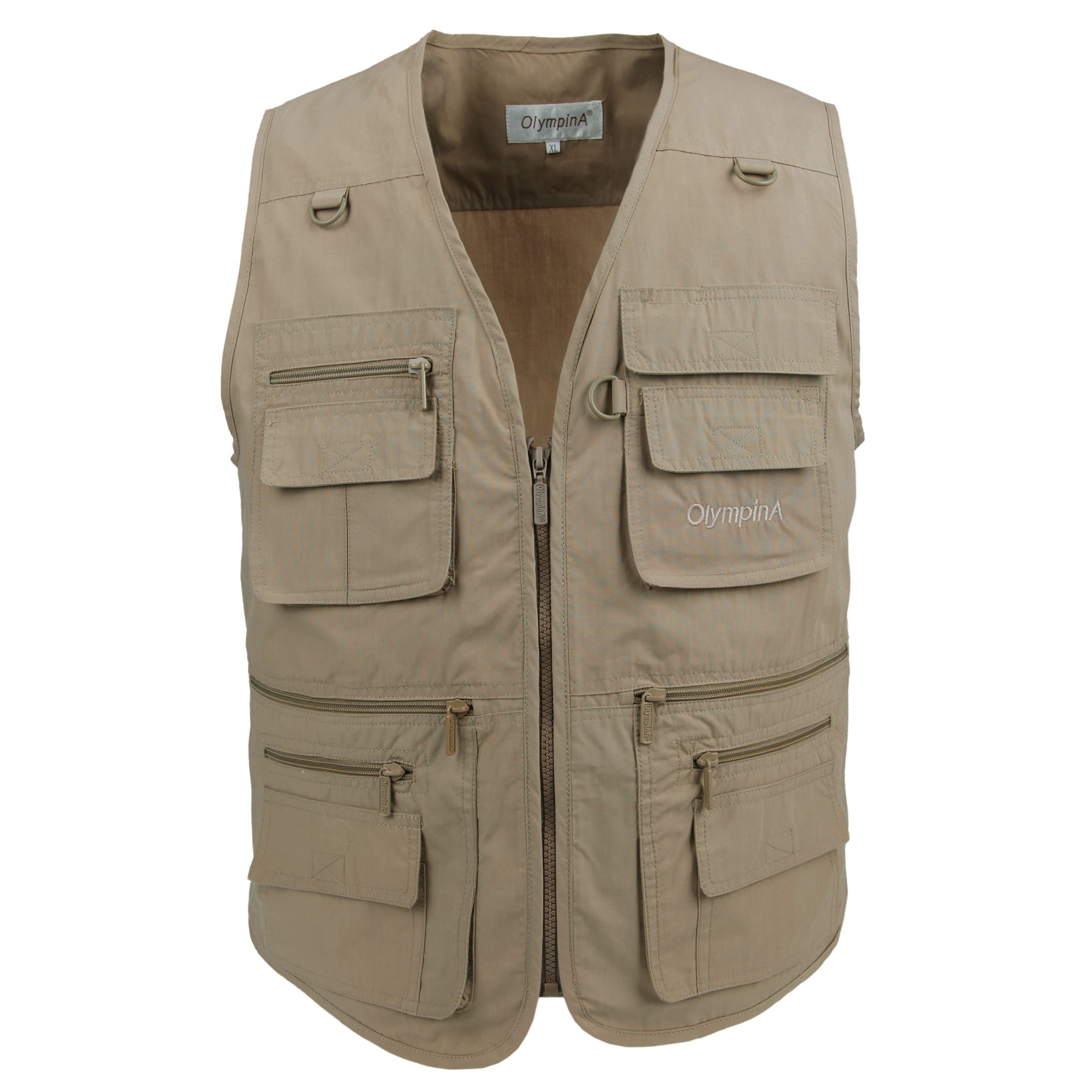 Men's Lightweight Poplin Fishing Vest with Multiple Pockets - Outdoor Travel, Sports & Work Utility Vest for Hiking, Camping and Fishing Adventures