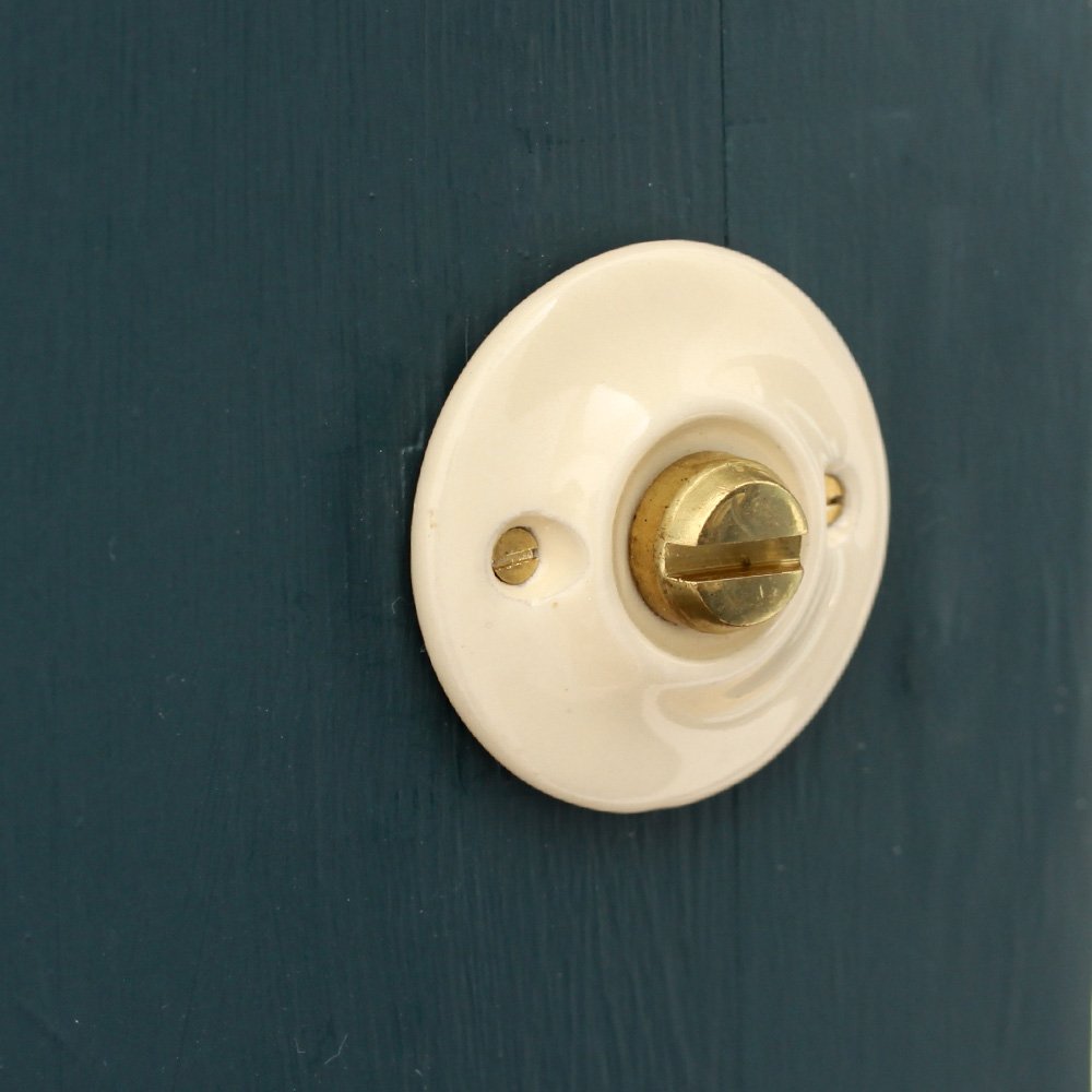 Premium Ceramic Bathroom Door Knob Thumbturn - Cream White, Smooth & Durable for Home, Office, and Hotel Use