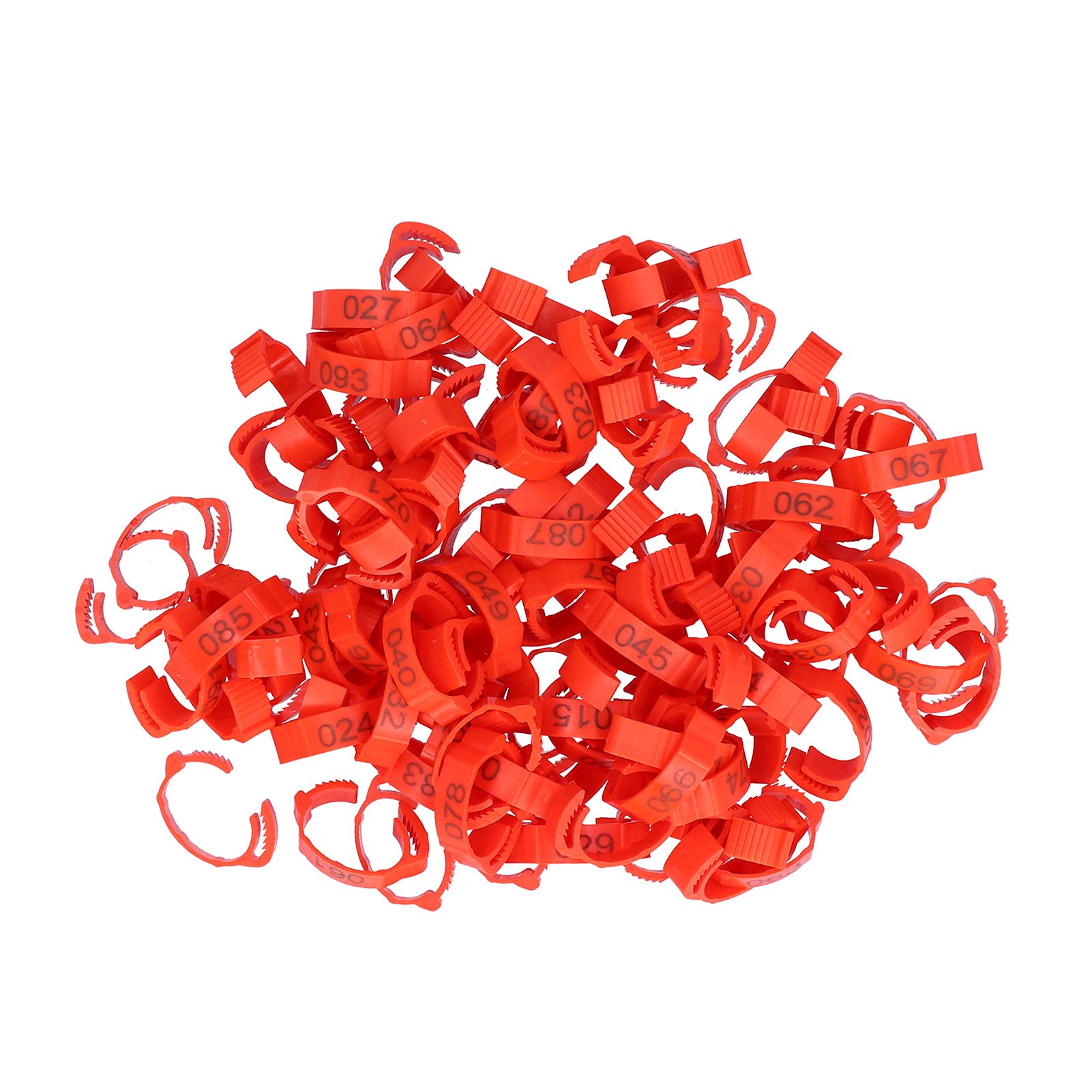Haofy 100PCS Poultry Leg Bands with Numbers 01-100, Clip-On Foot Rings for Chickens, Ducks, Geese - Perfect for Poultry Identification, Farm Management & Bird Tracking