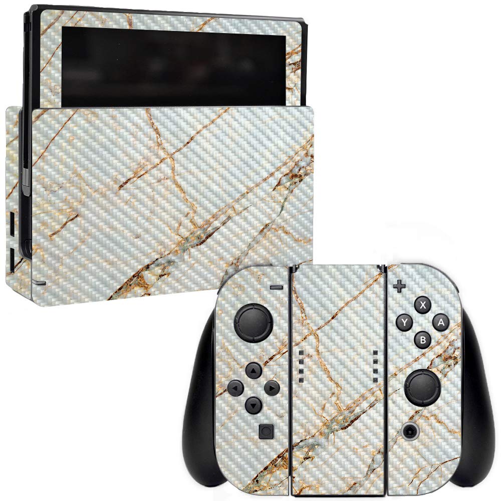 Premium Carbon Fiber Skin for Nintendo Switch - Antique Marble Design | Protective & Durable Gaming Accessory | Easy to Apply & Remove | Made in USA | Perfect for Travel, Gaming Parties & Everyday Protection