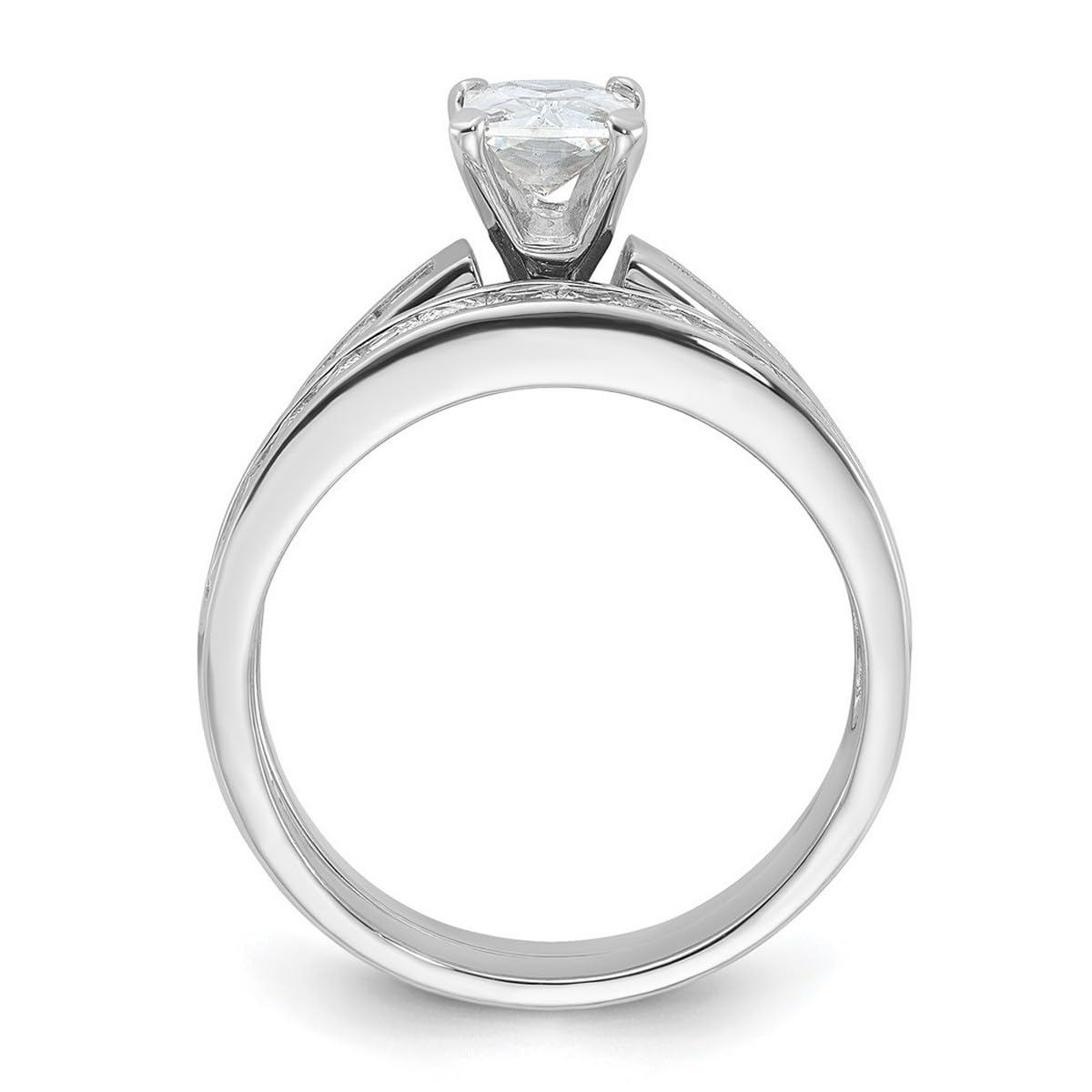 925 Sterling Silver Polished 2 Piece CZ Cubic Zirconia Simulated Diamond Wedding Ring Set for Women - Elegant Bridal Jewelry for Engagement, Anniversary & Special Occasions