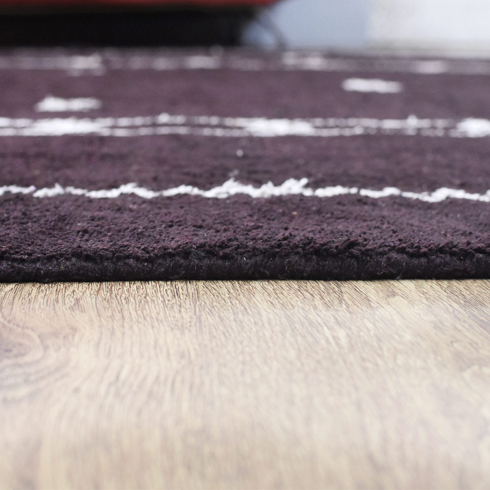 Hand Knotted Wool Rug - Soft & Durable Bohemian Style Area Rug for Living Room, Bedroom, Home Decor - Perfect for Boho Chic, Farmhouse & Modern Interior Design