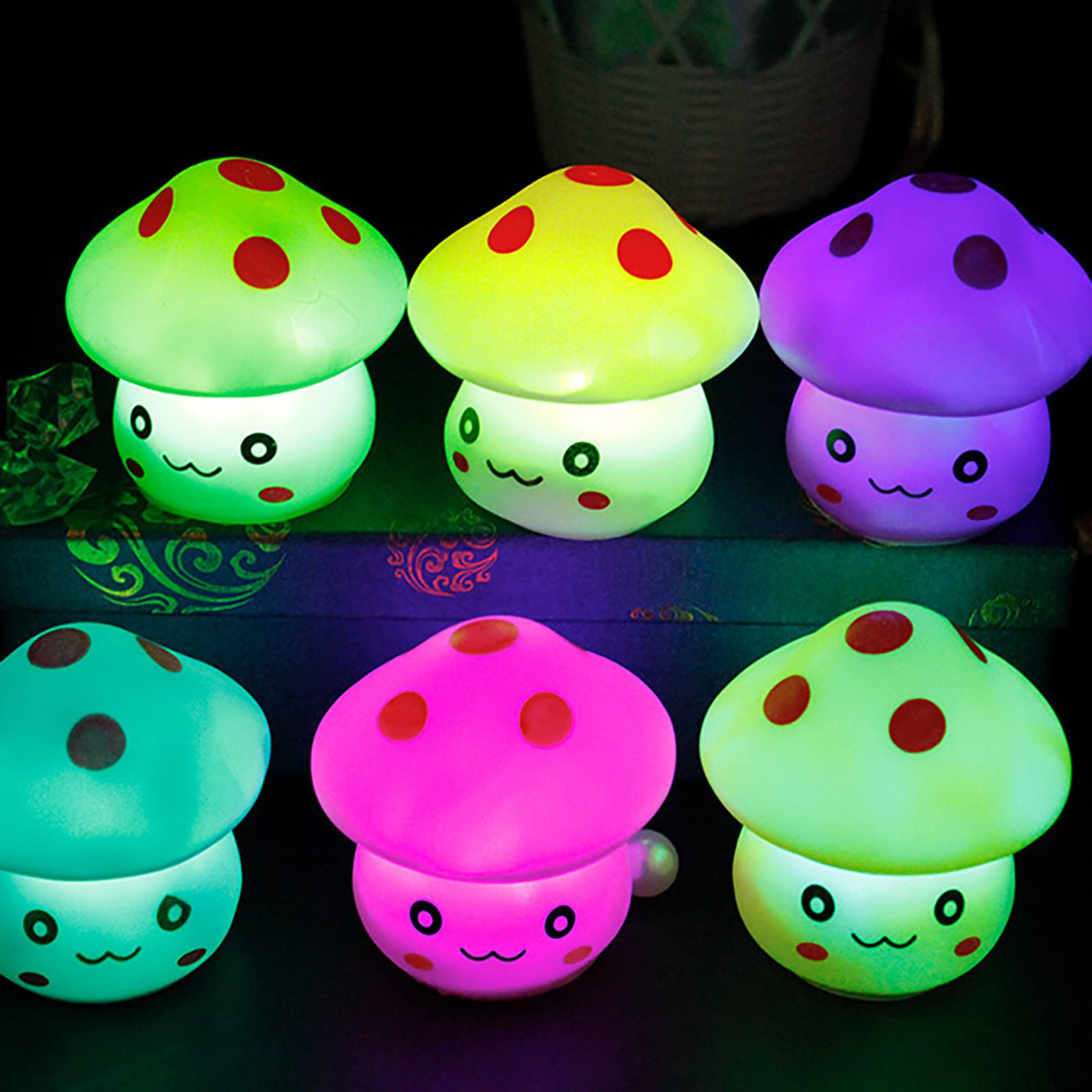 **Cute Mushroom Night Light for Kids - Portable LED Night Lamp for Baby Nursery, Toddler Bedroom - Battery Operated Nightlight - Perfect Birthday Gift for Girls & Teens - White, One Size - Ideal for Bedtime, Reading & Relaxation**