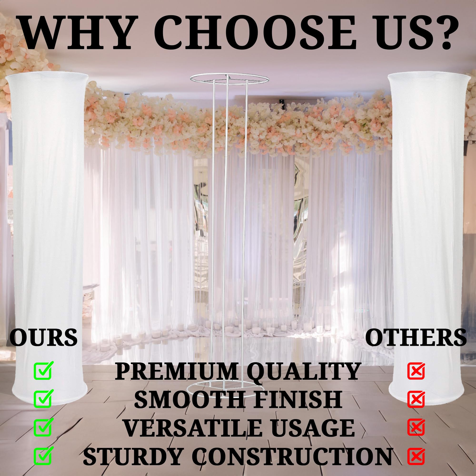 Fun Express Metal Round Column Frame for Party Decorations - Large Floor Stand Up Display for Events, VBS Vacation Bible School Supplies - 1 Piece | Perfect for Birthday Parties, Weddings & Church Events
