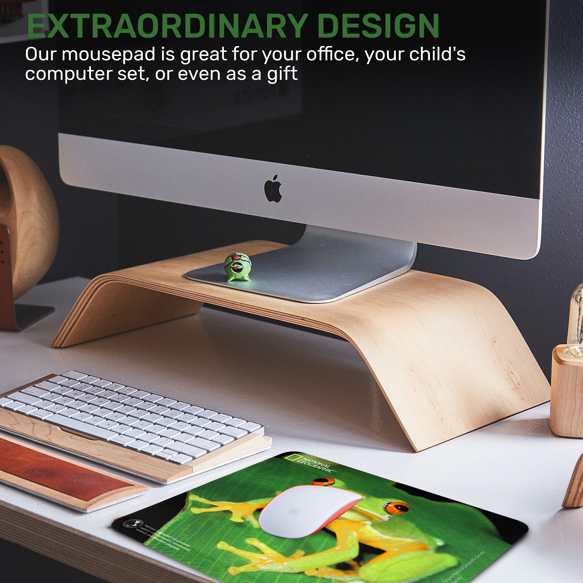 Ergonomic Gaming Mouse Pad with Cute Tree Frog Design - Non-Slip Rubber Base, Waterproof Office Desk Mat for PC, Laptop & Computer Setup | Perfect for Gamers, Work from Home & Office Use
