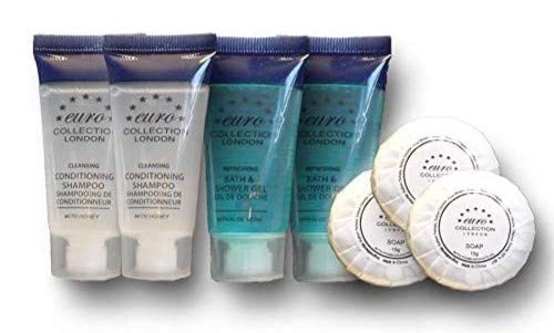 Anti-Dandruff Conditioning Shampoo & Body Wash for Normal, Dry & Sensitive Skin - Travel Size 20ml/15g Mini Soap Tubes - Perfect for Hotels, B&Bs, Guest Houses - EuroSplash Pack of 30 (10 Each) - Ideal for Travel, Gym & On-the-Go Hygiene