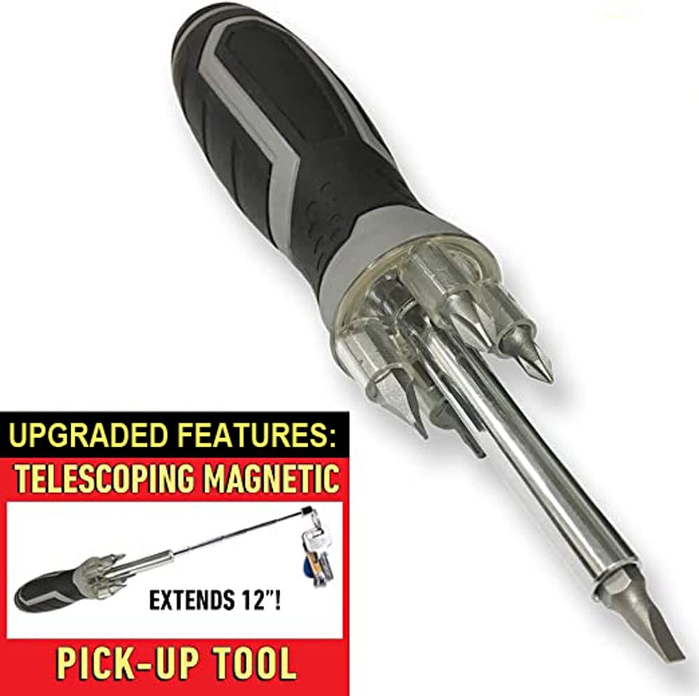 Magnetic LED Screwdriver Set with Drive Socket & 12