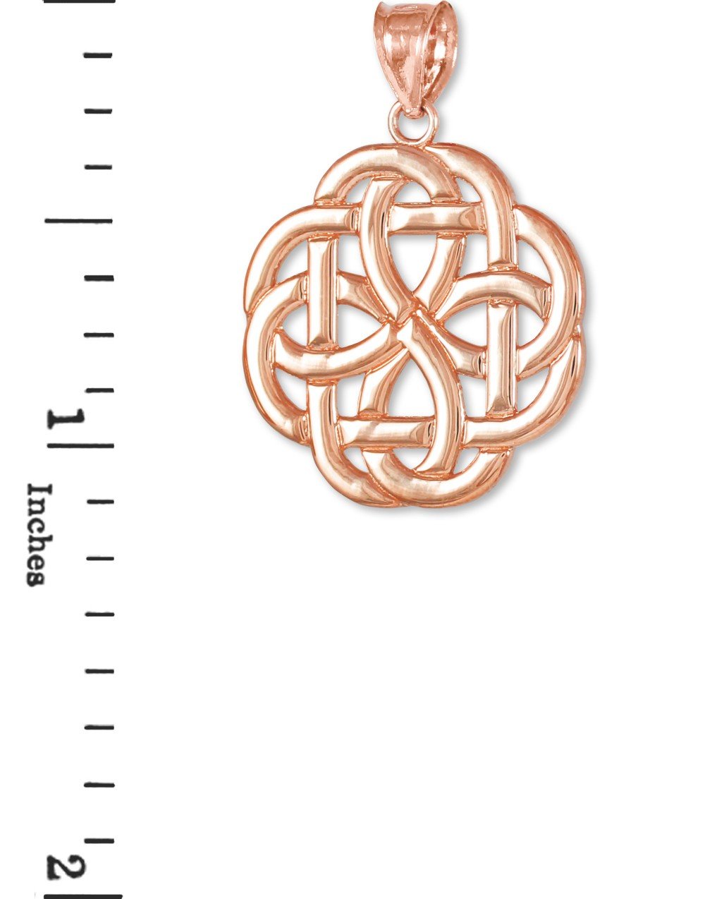 14K Rose Gold Triquetra Celtic Trinity Pendant Necklace - Elegant Irish Knot Jewelry for Women, Gift for Her, Birthday, Anniversary, and Spiritual Occasions