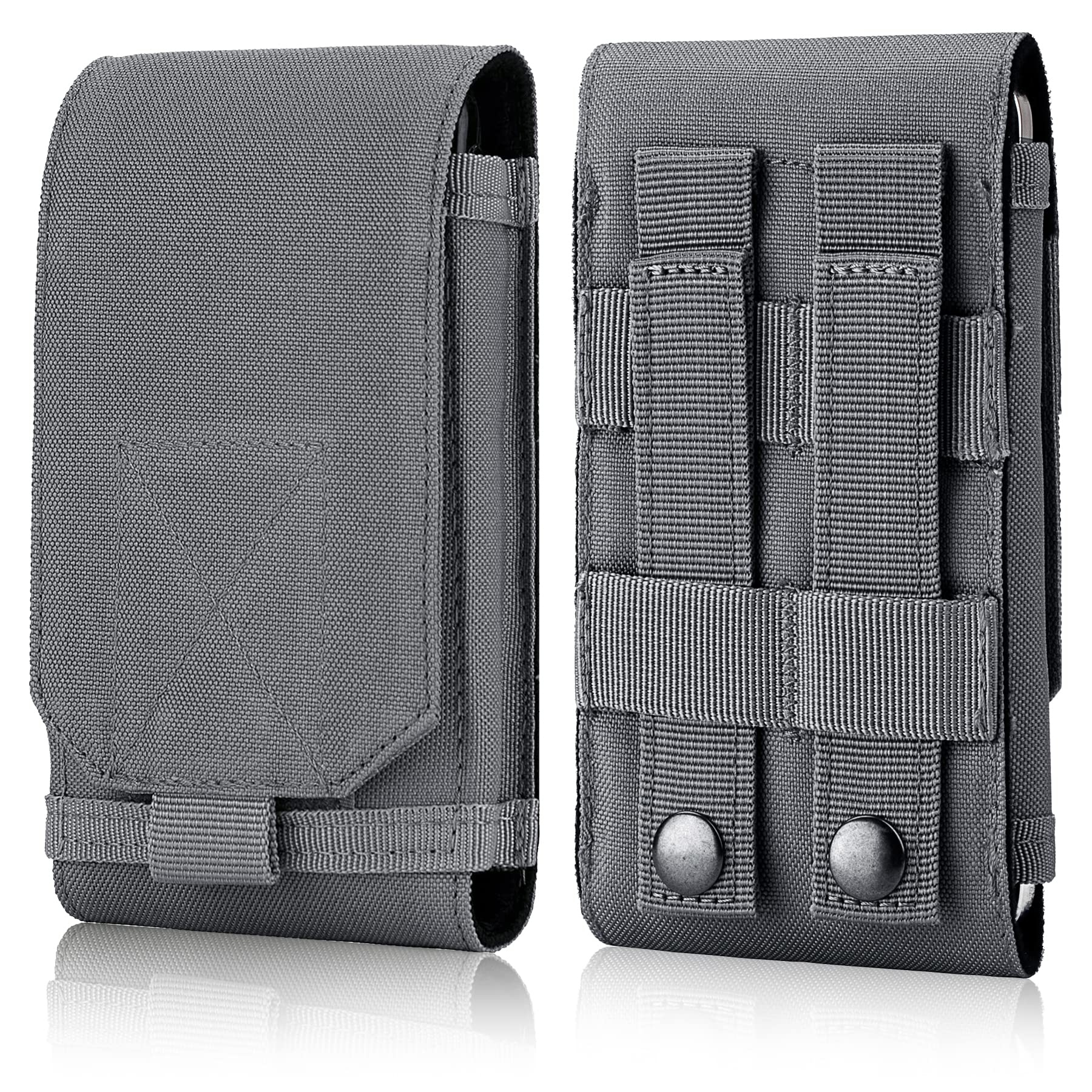 IronSeals Tactical MOLLE Phone Holster Pouch - Universal Waist Belt Bag for iPhone 16 Pro Max/16/15/14/13/12/11, Samsung S24/S23/S22/S21/S20 Plus (Size L) - Perfect for Hiking, Camping & Outdoor Activities