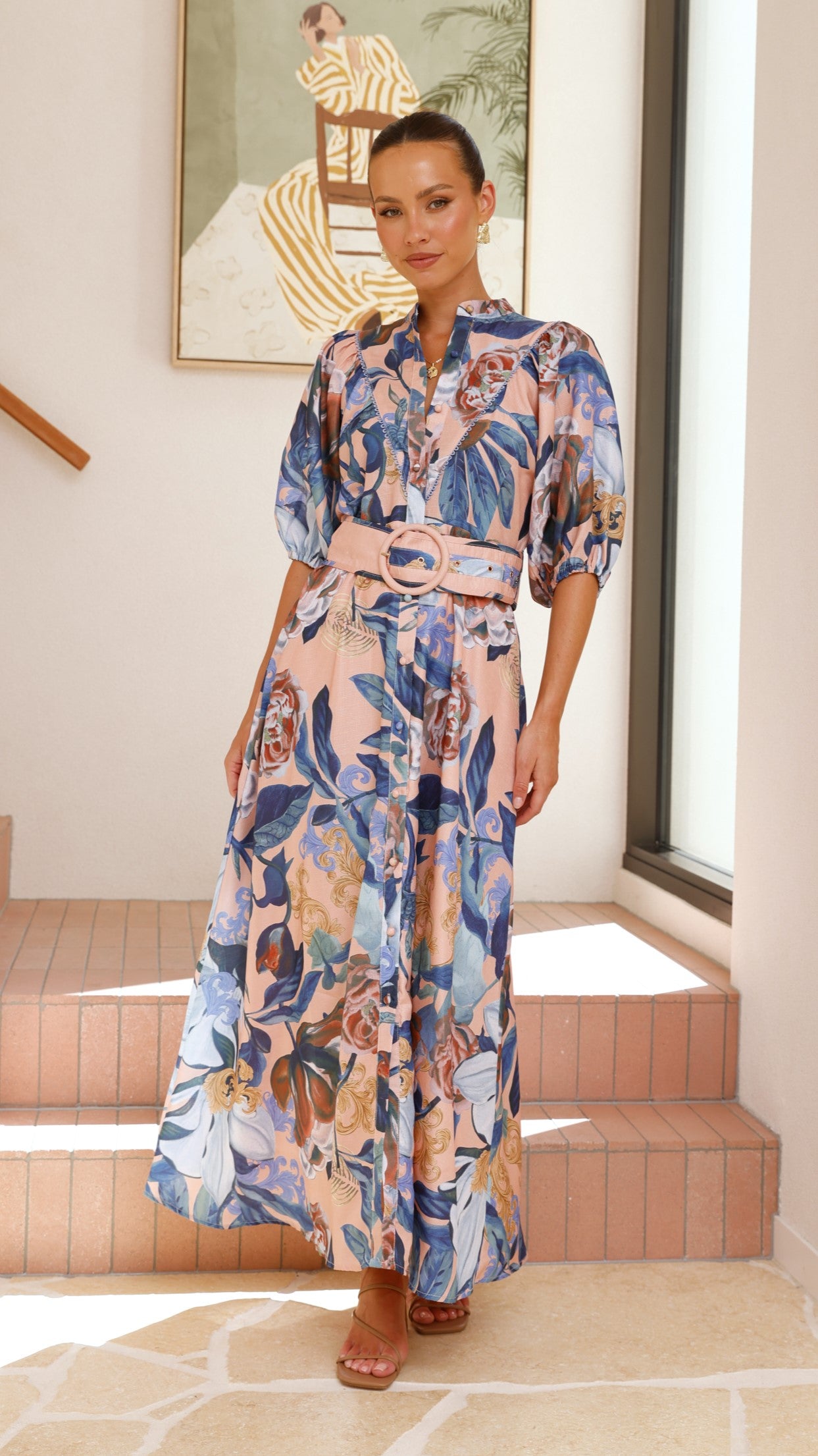 Hedley Maxi Dress for Women - Floral Print Long Summer Dress with Side Slits | Perfect for Beach, Vacation, and Casual Outings