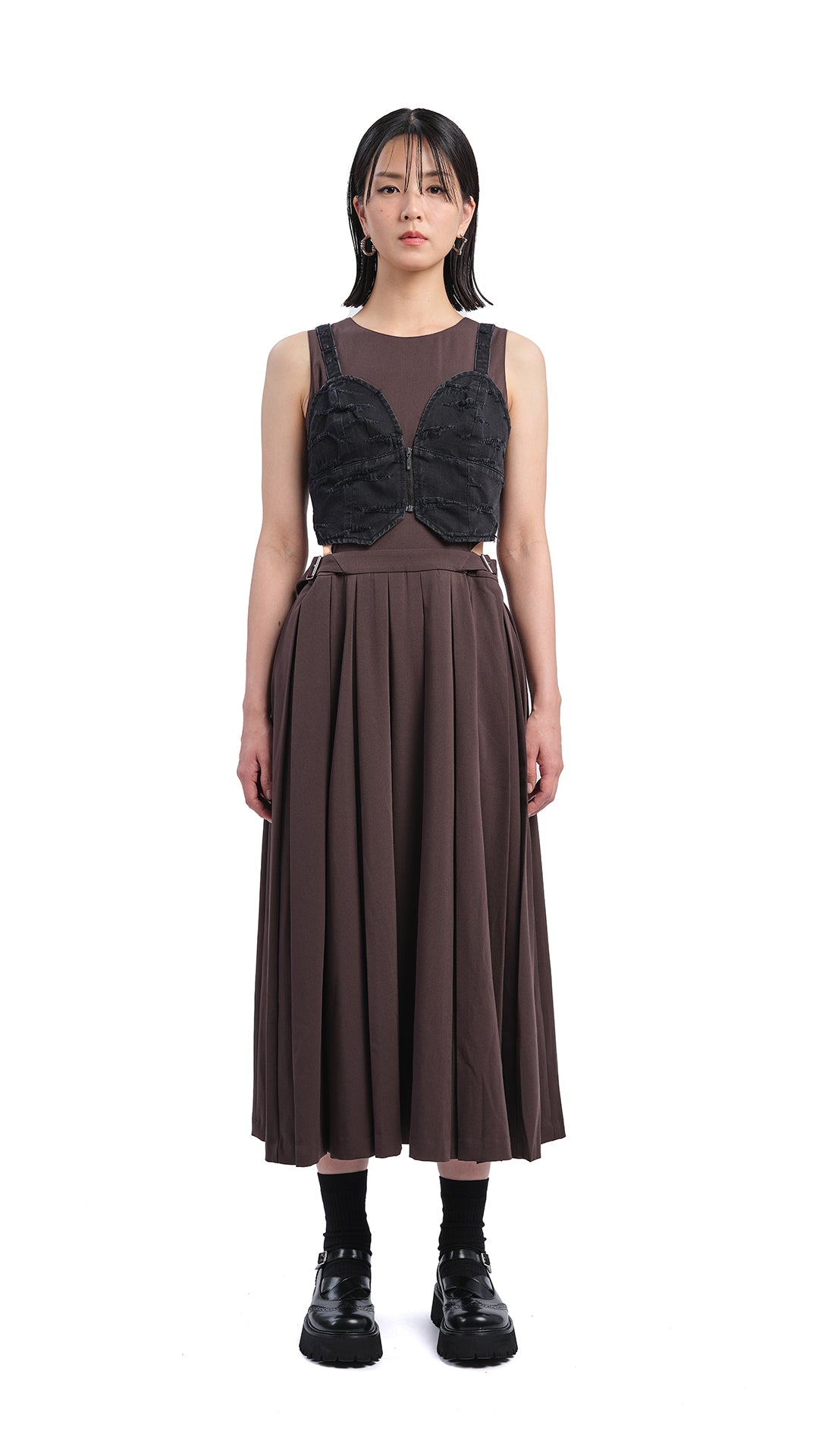 Elegant Pleated Cut Out Dress for Women - Trendy Party & Evening Wear - Perfect for Date Night, Cocktail Events & Special Occasions