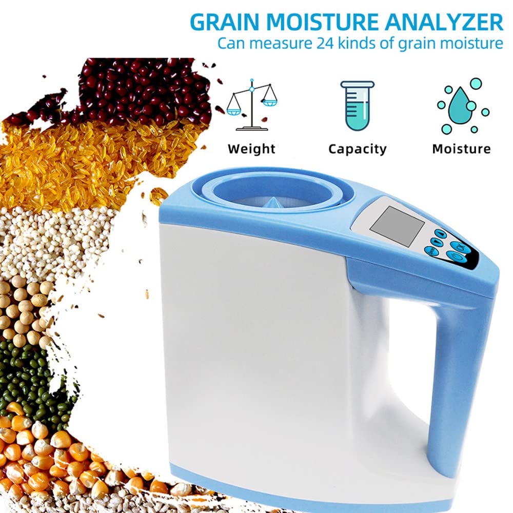 Smart Digital Grain Moisture Meter - 16-in-1 Cereal Humidity Tester for Coffee, Rice, Wheat, Corn, Soybean & More | Perfect for Farmers, Home Brewers & Food Storage