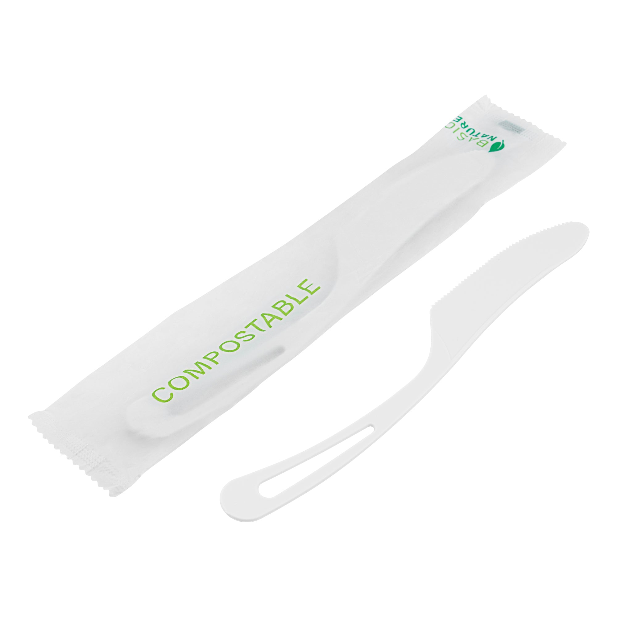 Eco-Friendly Compostable CPLA Plastic Knives - 250 Count Box, Heat Resistant & Biodegradable Cutlery for Parties, Picnics, and Outdoor Events