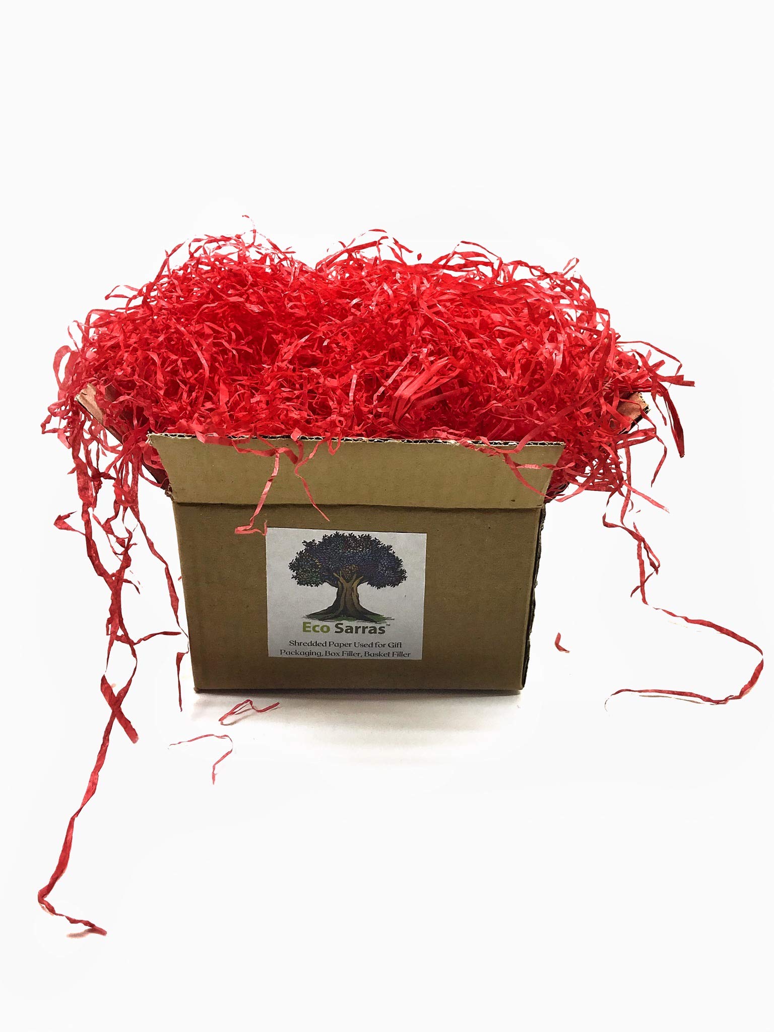 Eco-Friendly Shredded Paper Grass - 200g Gift Box & Basket Filler, Decorative Packaging Material for Parties, Easter, Christmas & DIY Crafts (Red)